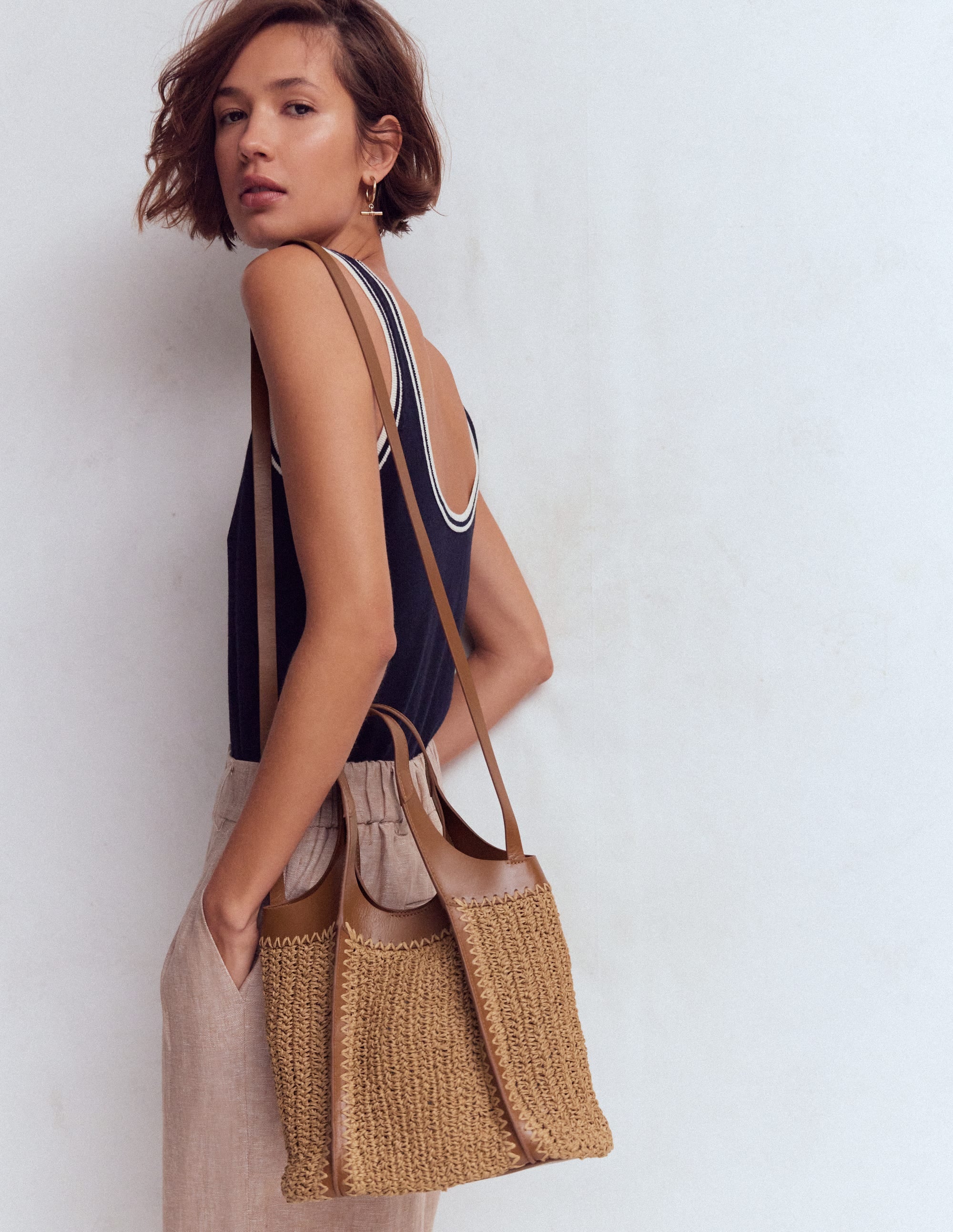 Mini Straw Tote-Natural - Image 2