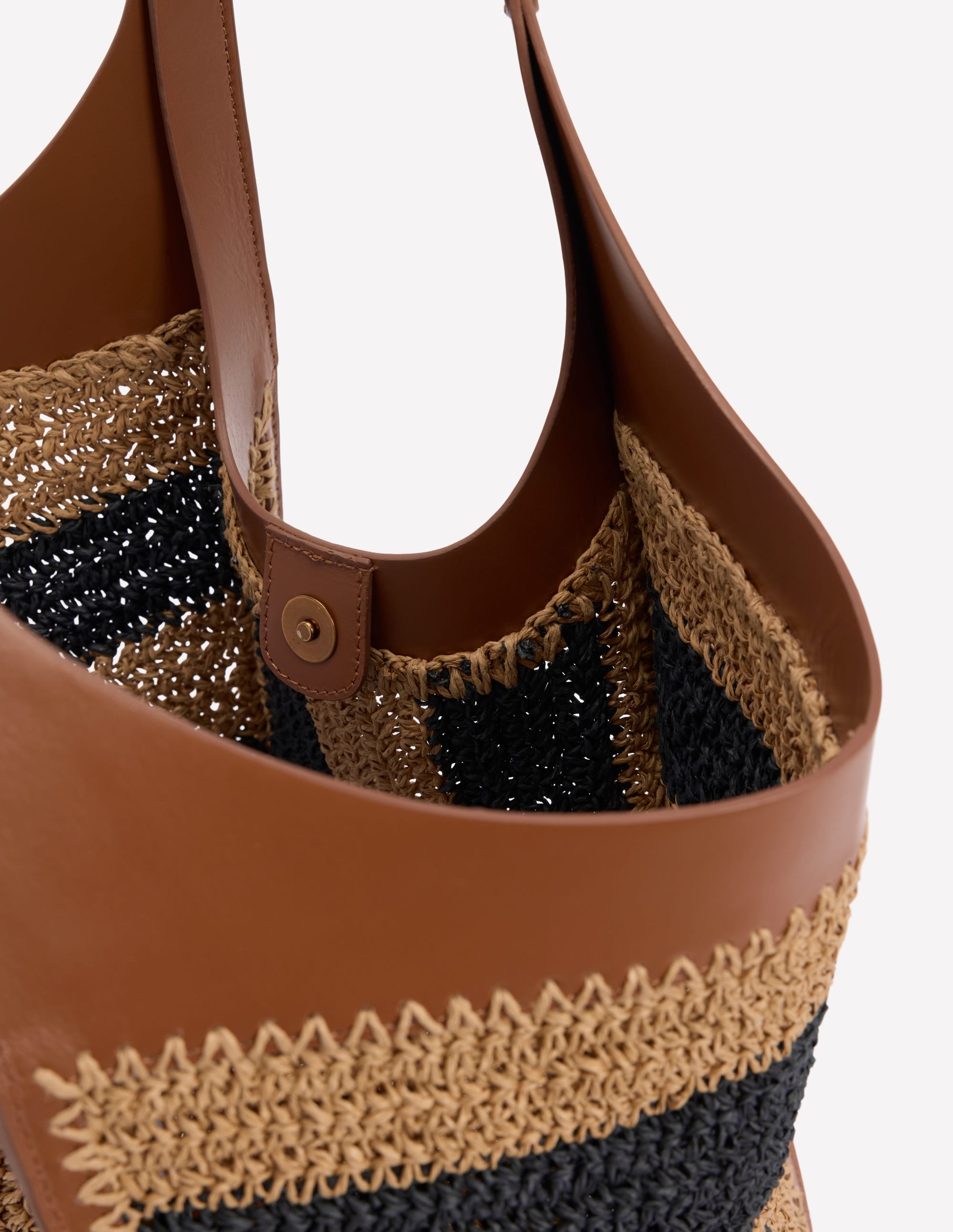 Straw Tote-Navy/Natural Stripe - Image 6