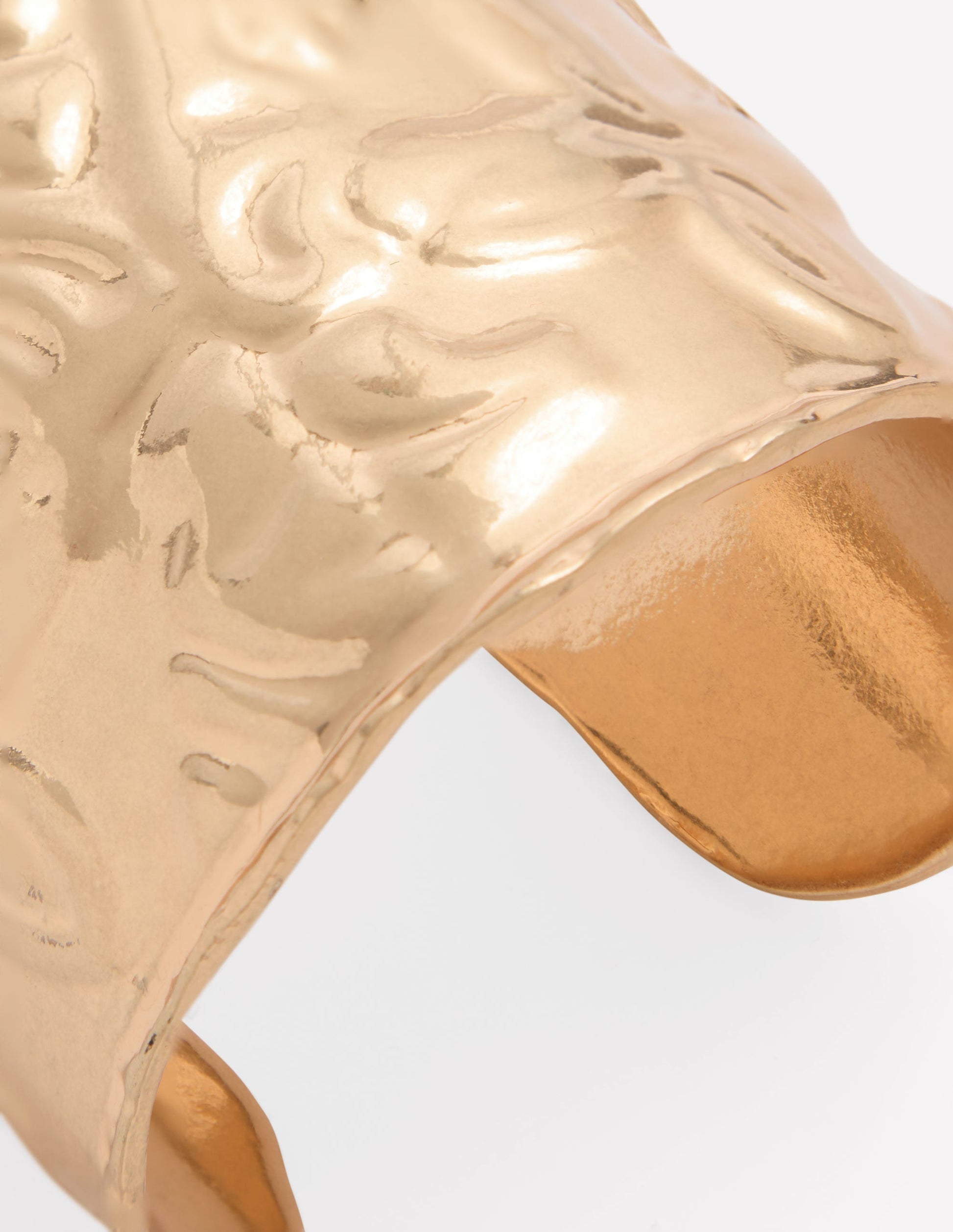 Heart Stamp Cuff Bracelet-Gold Colour-3