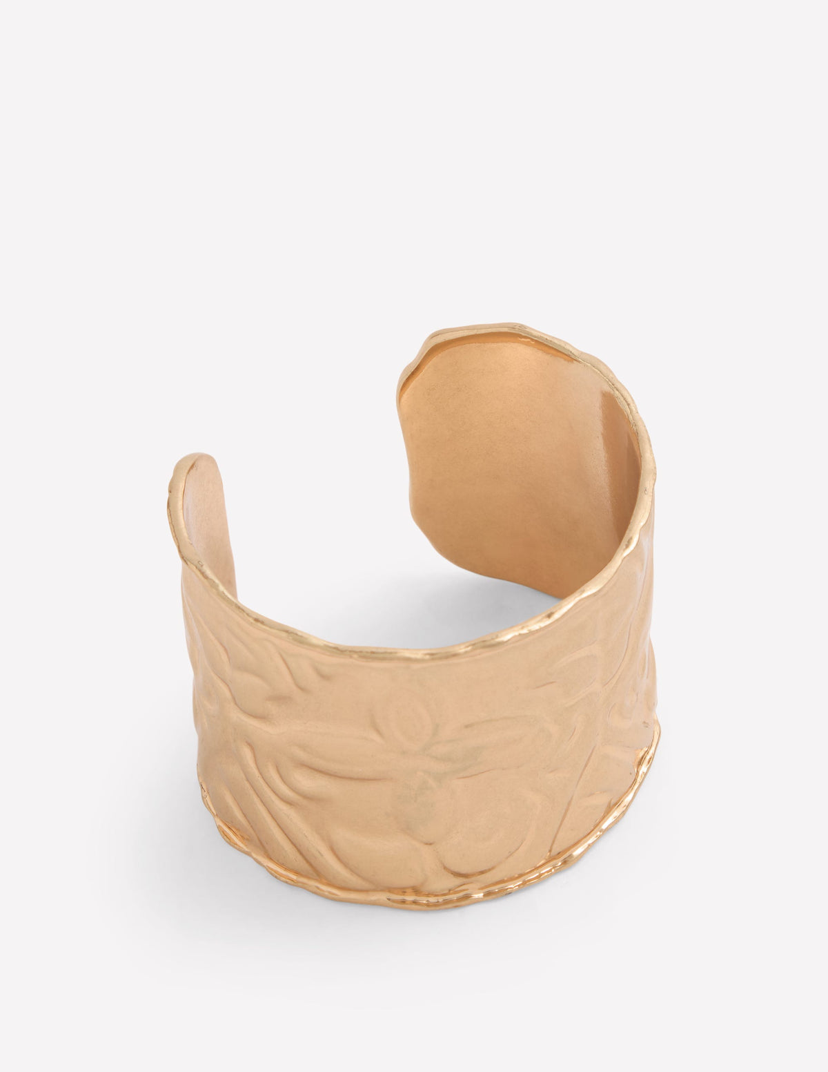 Heart Stamp Cuff Bracelet-Gold Colour - Image 1