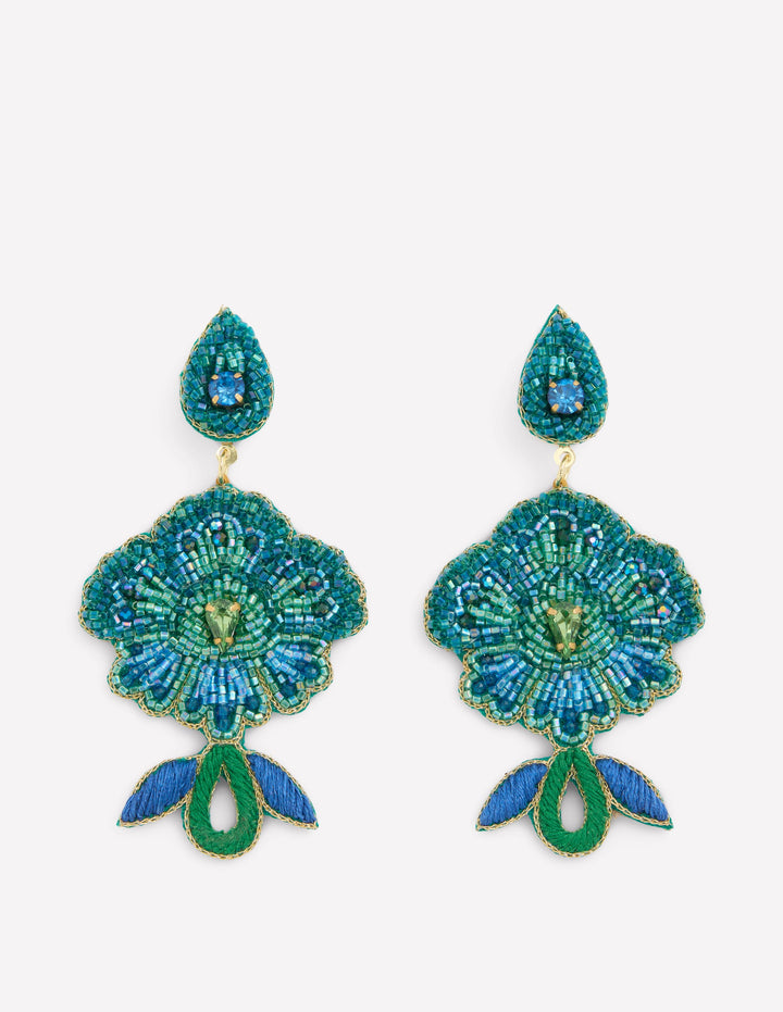 Flower Occassion Earring-Blue