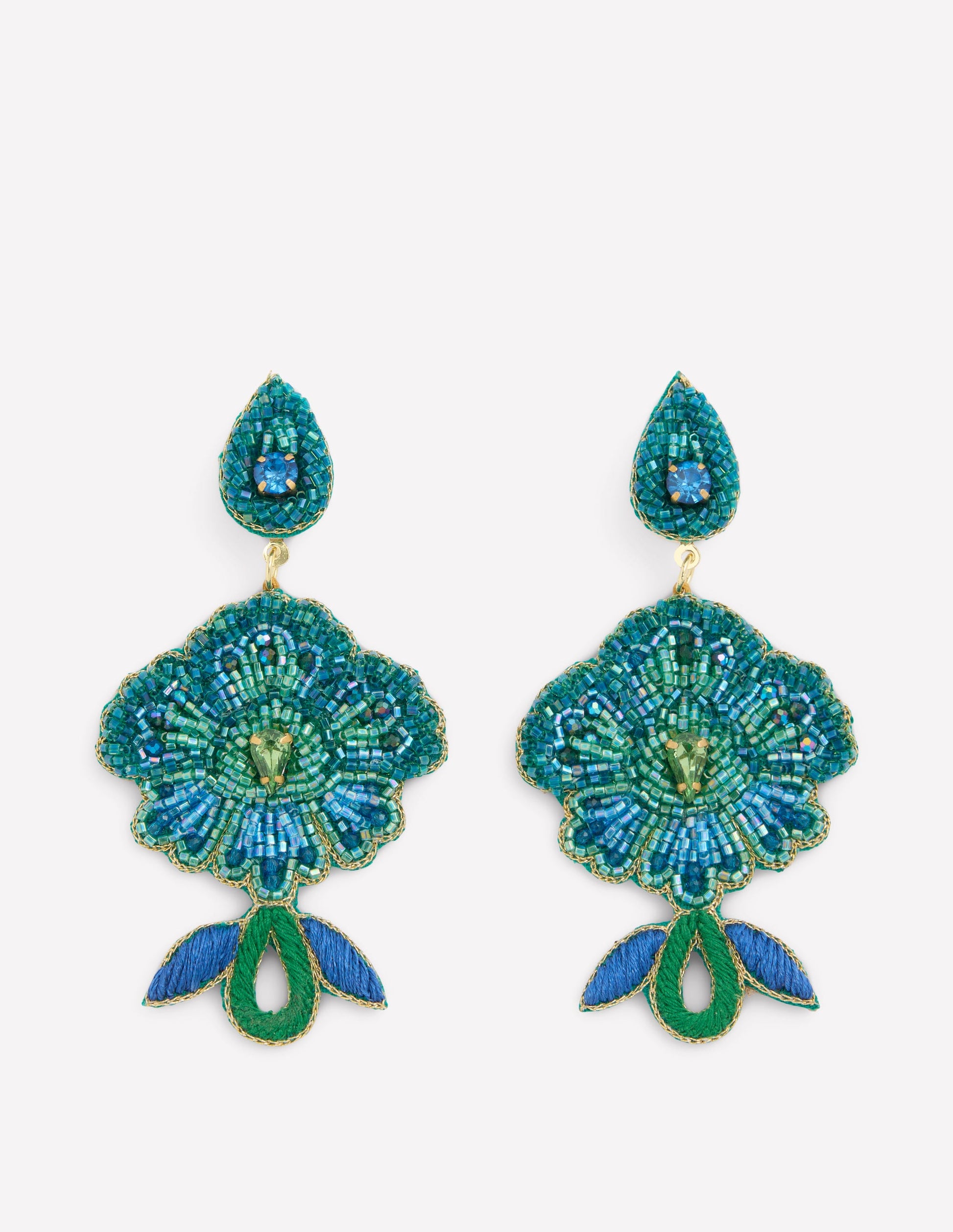 Flower Occassion Earring-Blue-1
