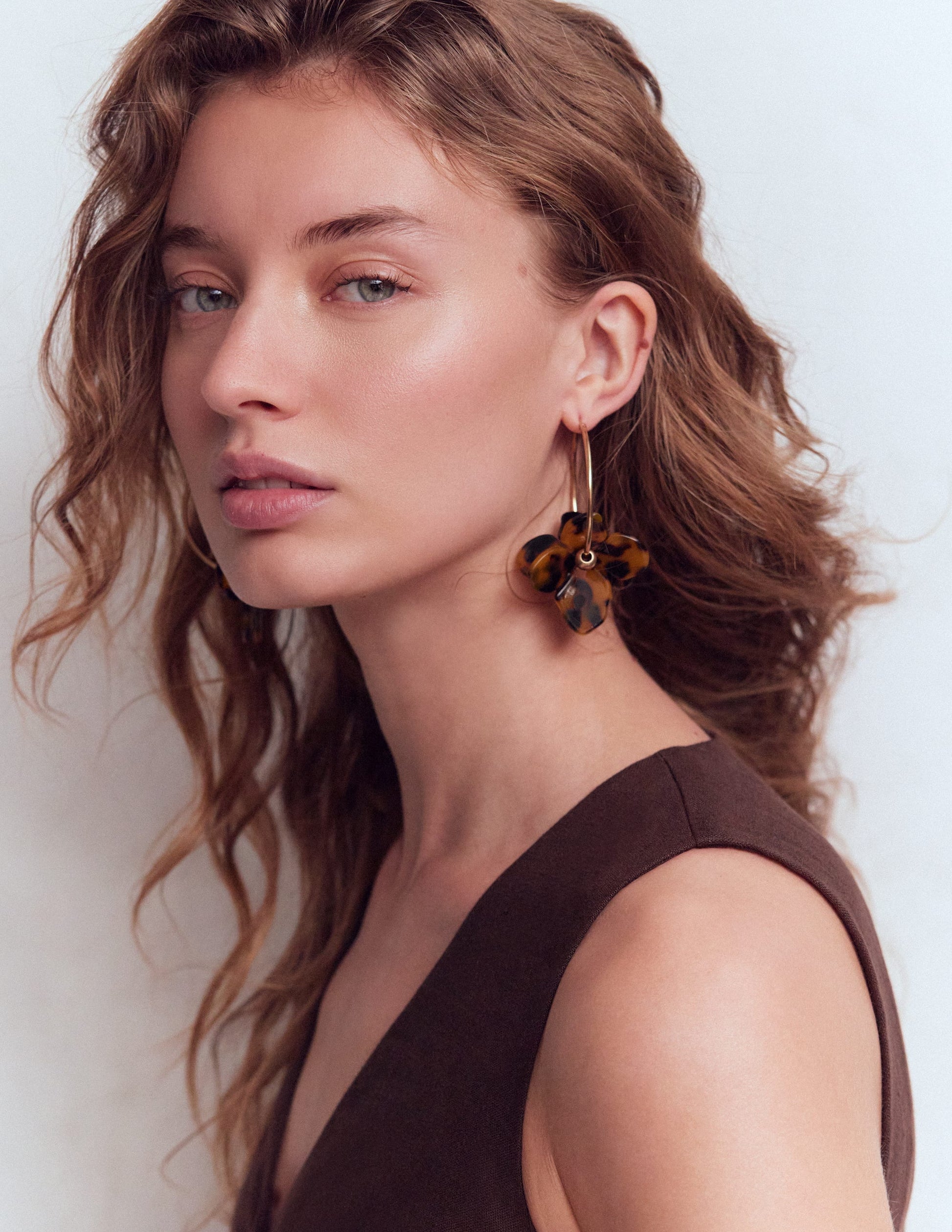 Resin Flower Hoops-Brown Tort-2