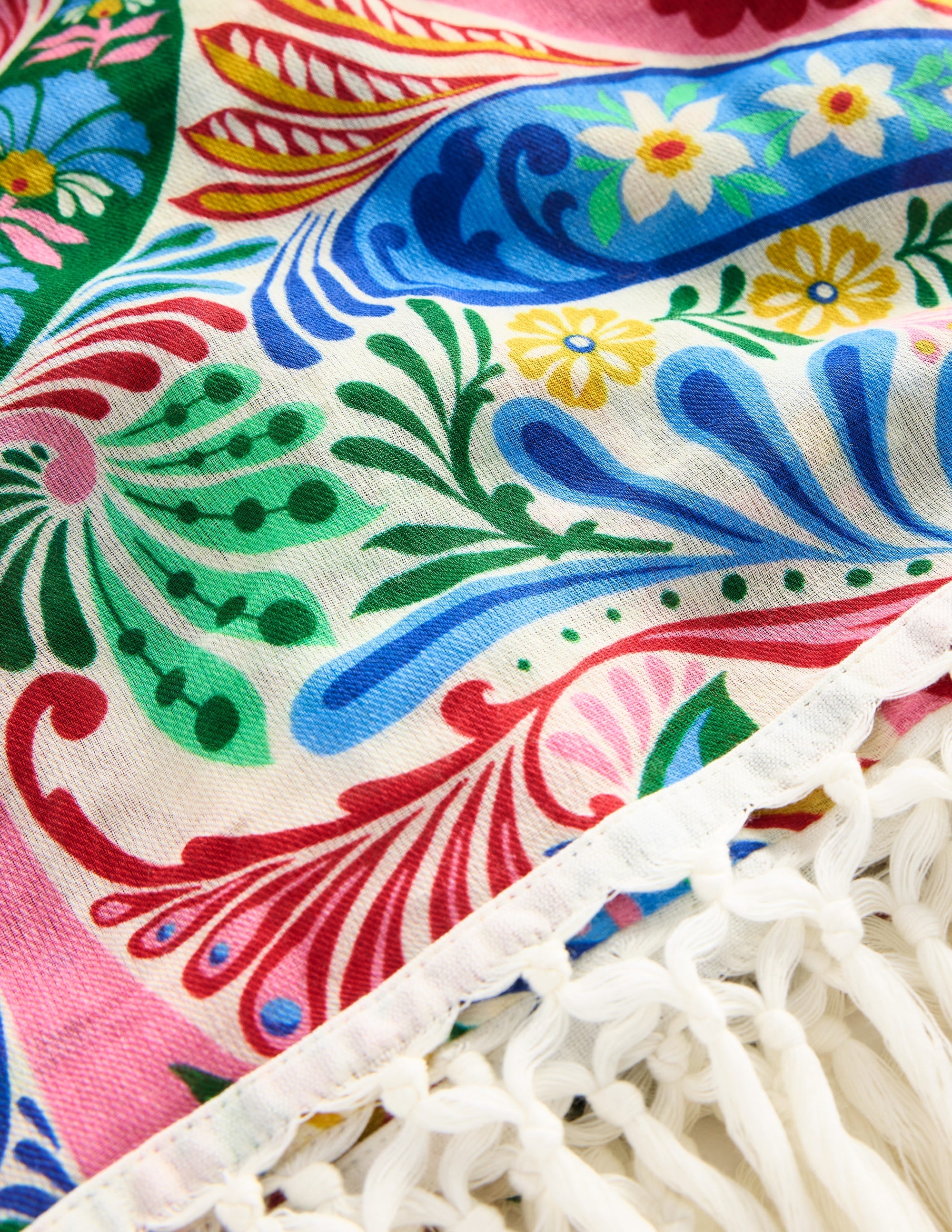 Tassel Sarong-Multi, Enchanted Paisley - Image 4