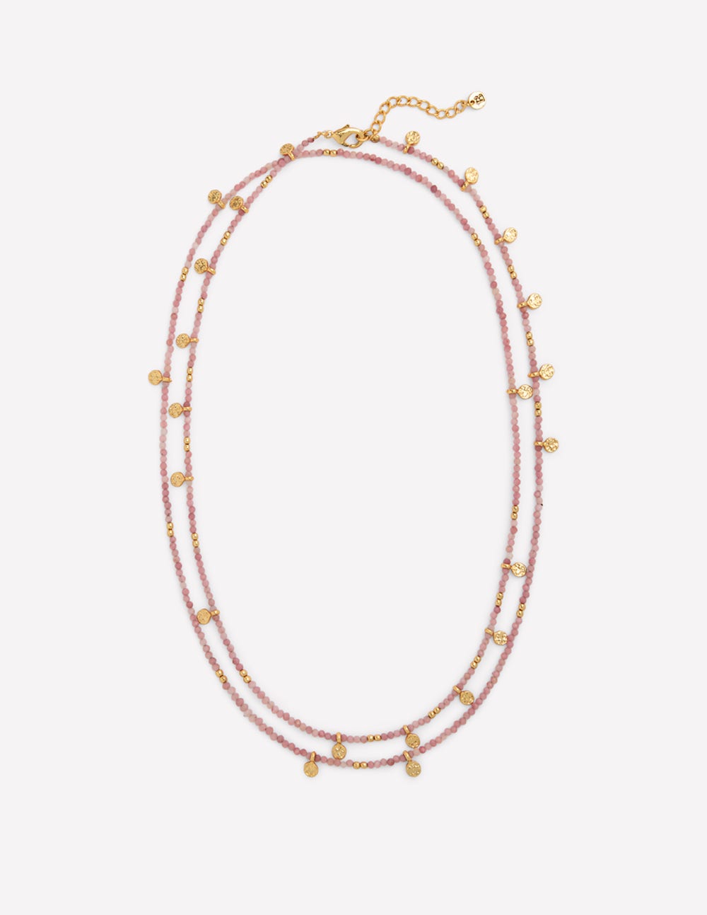 Double Strand Bead Necklace-Pink - Image 1