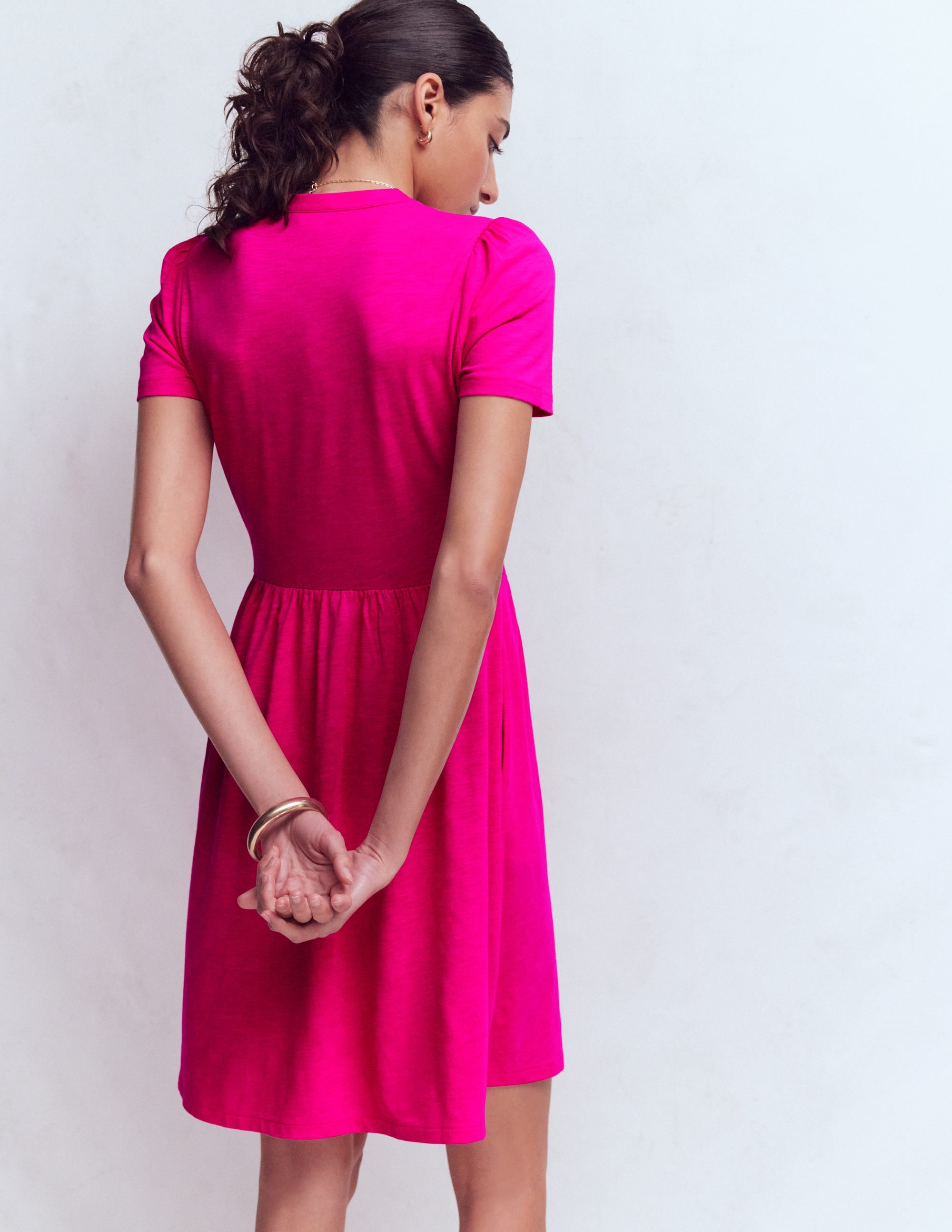 Naomi Short Sleeve Dress - Pink Peony | Boden UK