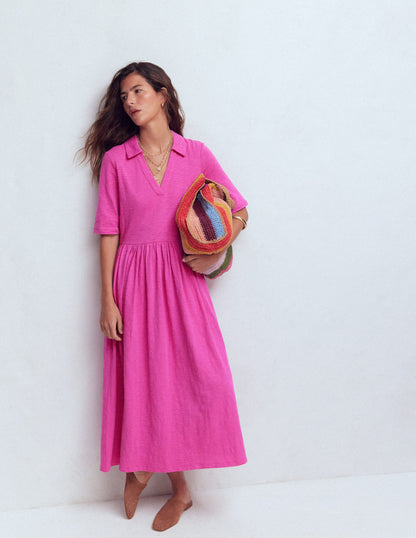 Aria Collared Jersey Dress-Passion Flower-5