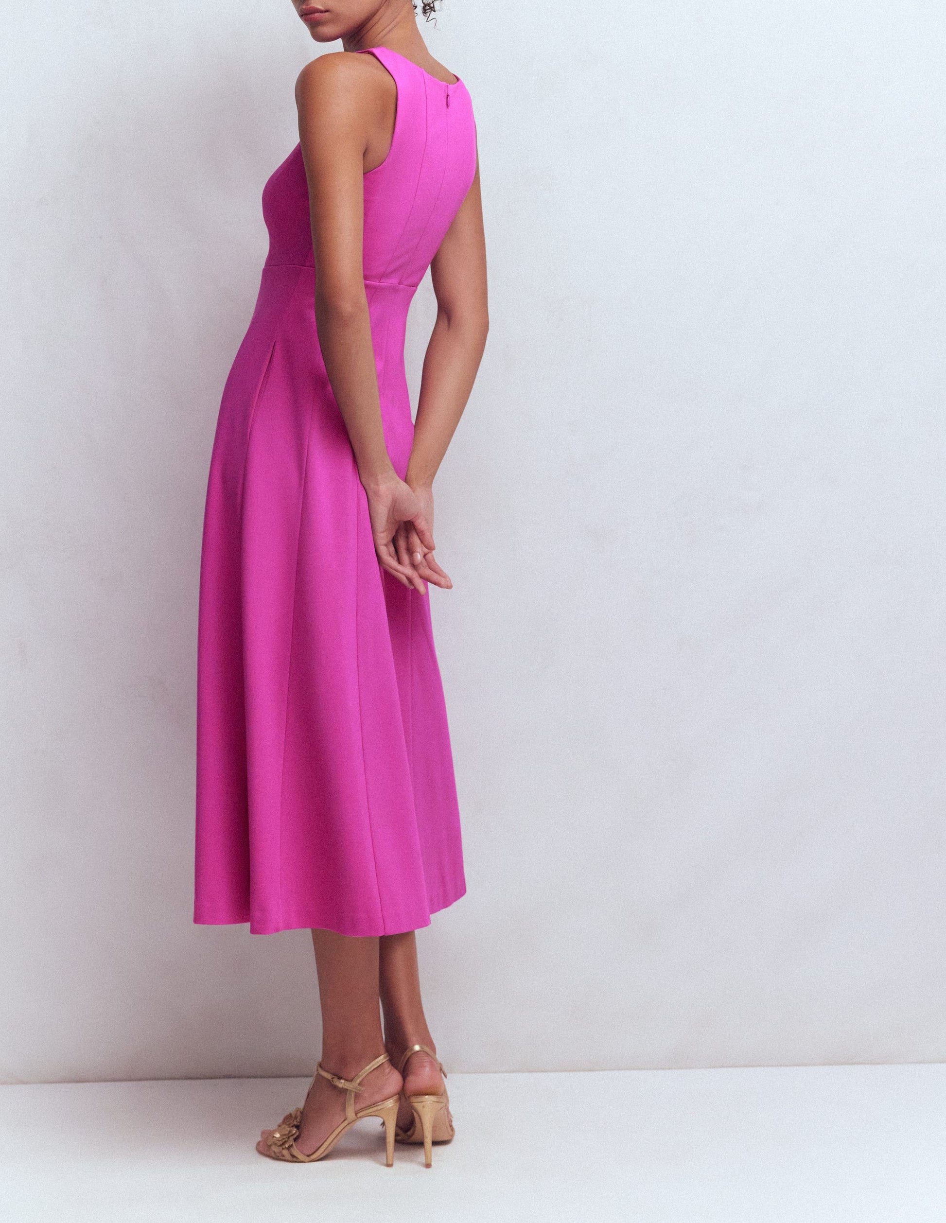 Sleeveless Ponte Midi Dress-Passion Flower-5