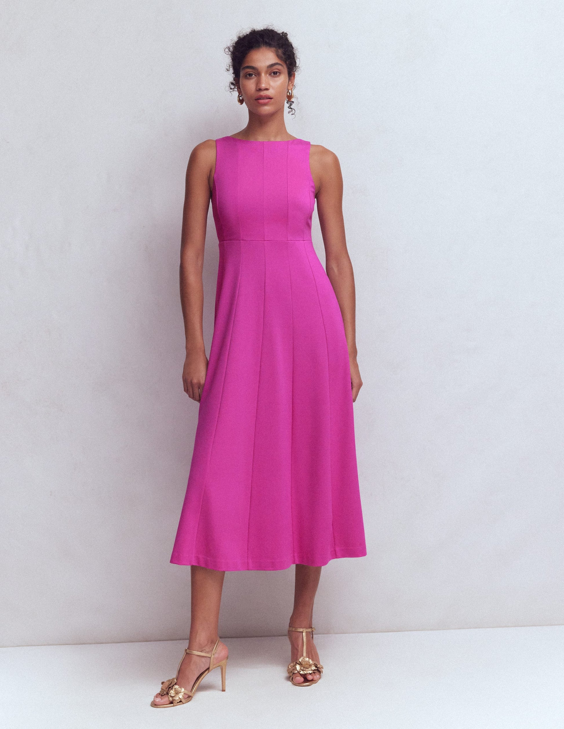 Sleeveless Ponte Midi Dress-Passion Flower-2
