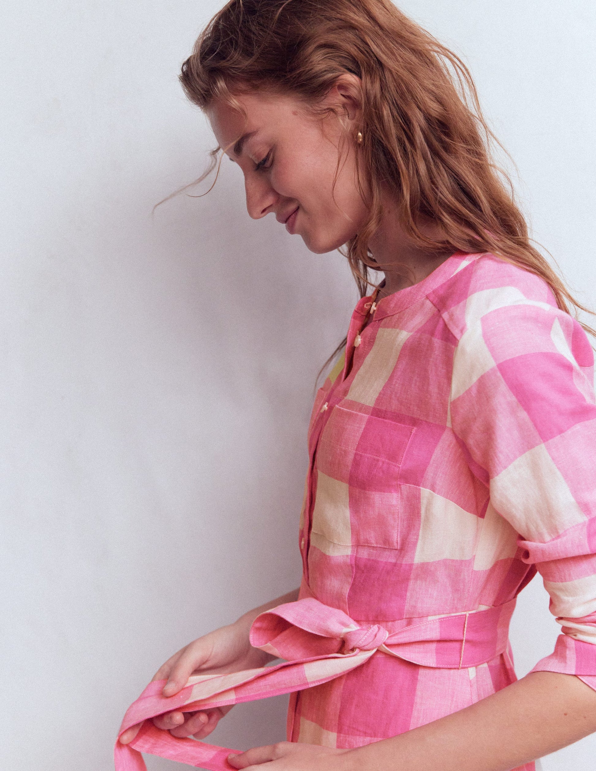 pink white gingham dress Pretty In Maxi Strenity 43% Cotton Hell Bunny Plus Size Pink