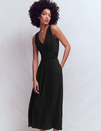Elodie Jersey Maxi Dress-Black-1