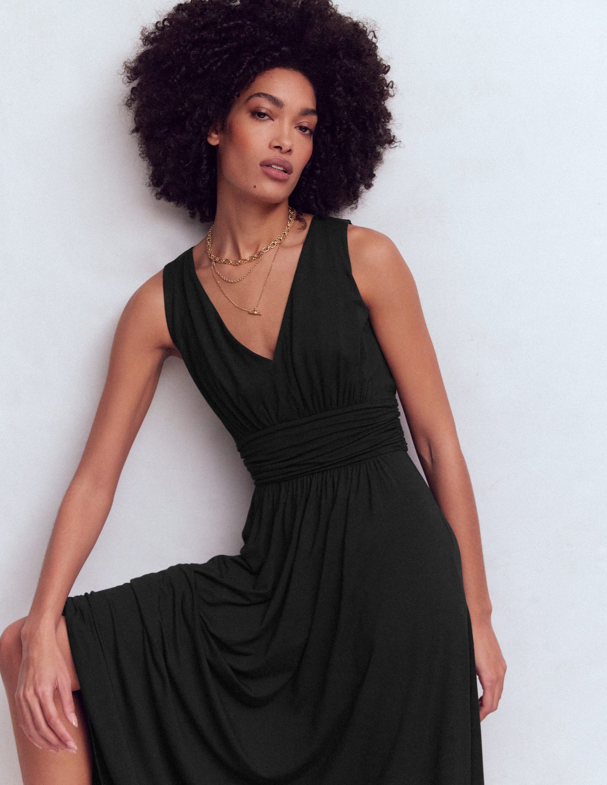 Elodie Jersey Maxi Dress-Black-5