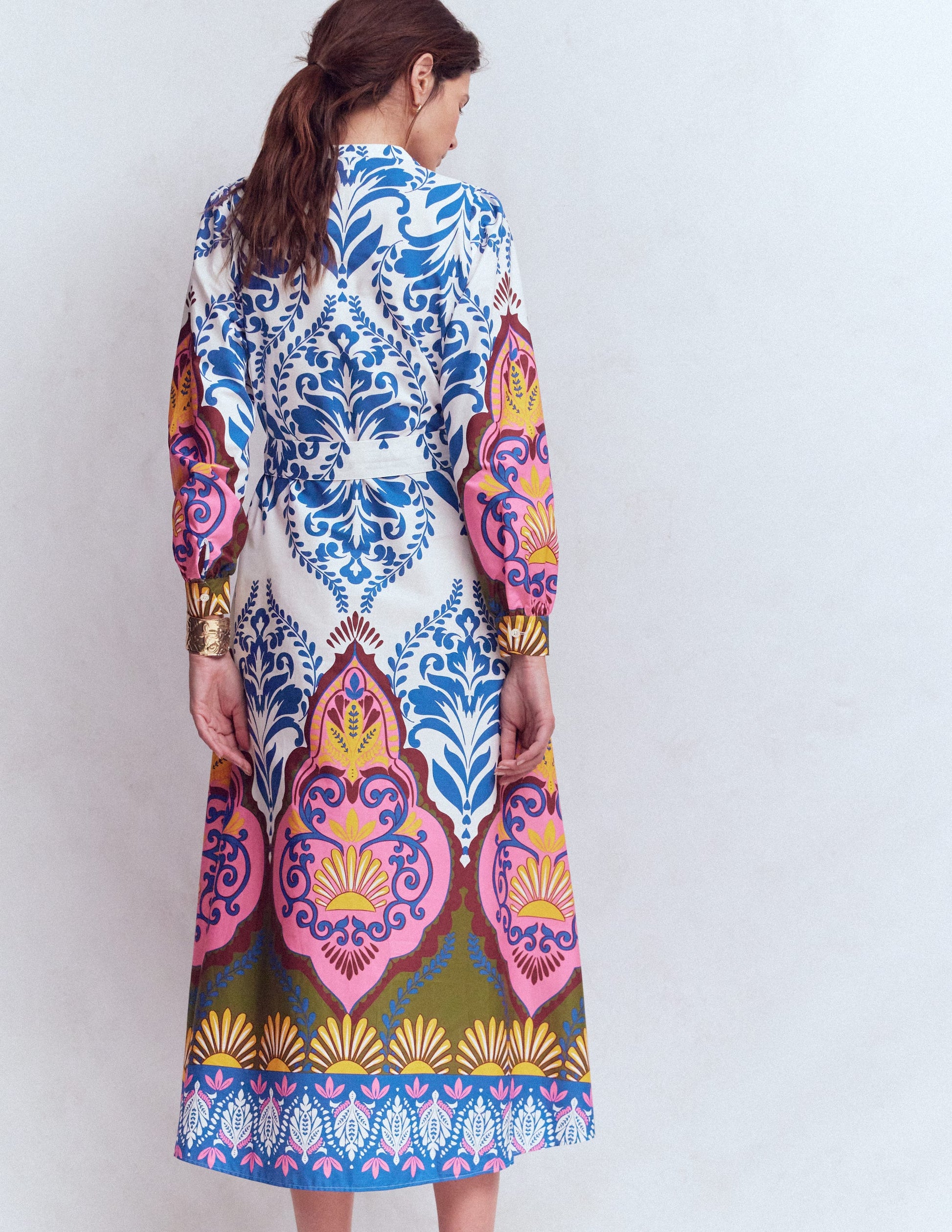 Ava Cotton Midi Dress-Multi, Ornamental Garden-3