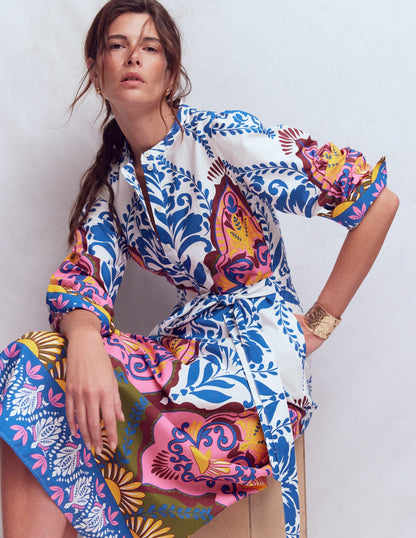 Ava Cotton Midi Dress-Multi, Ornamental Garden-5