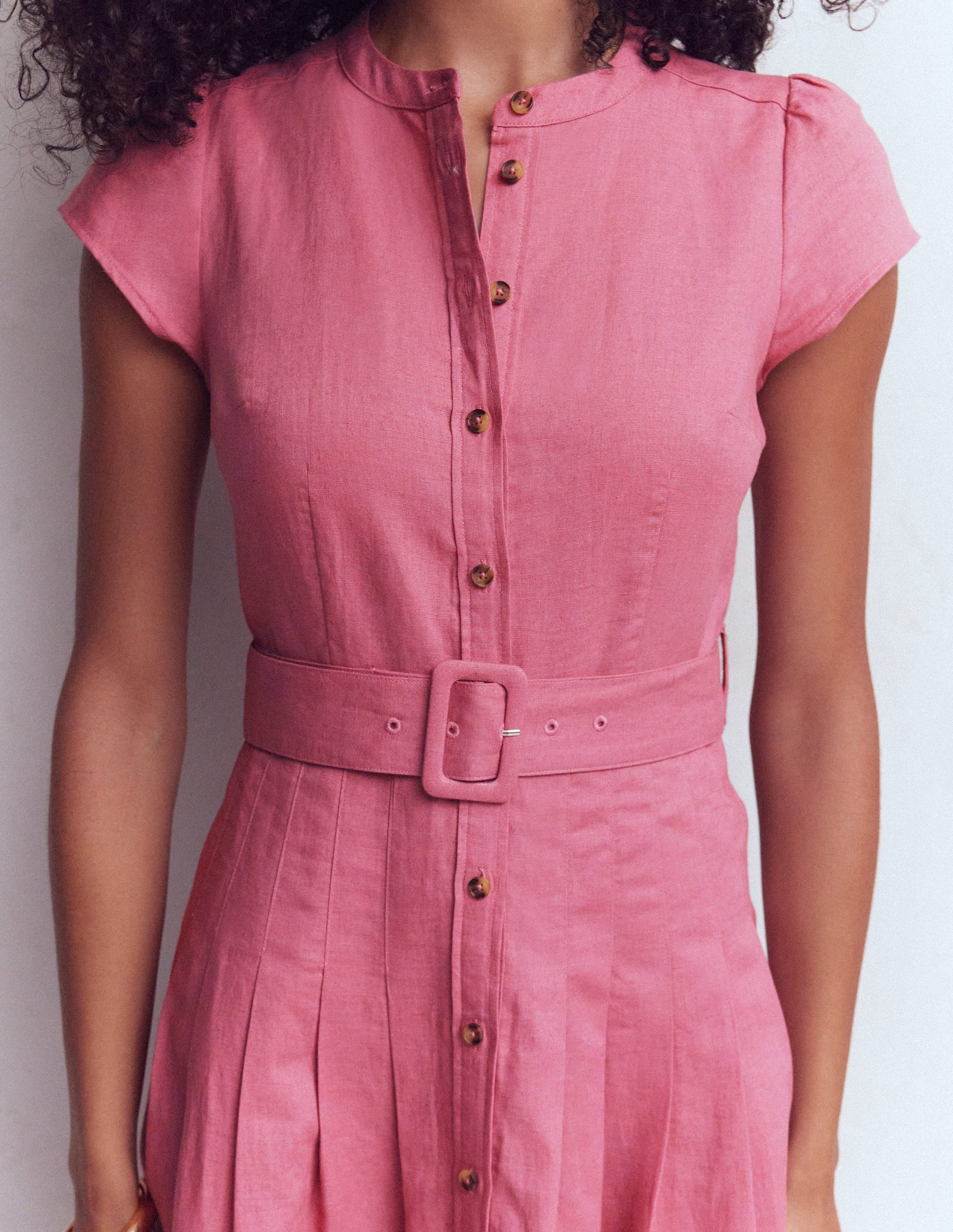 Arabella Linen Blend Dress-Pink Heather-2