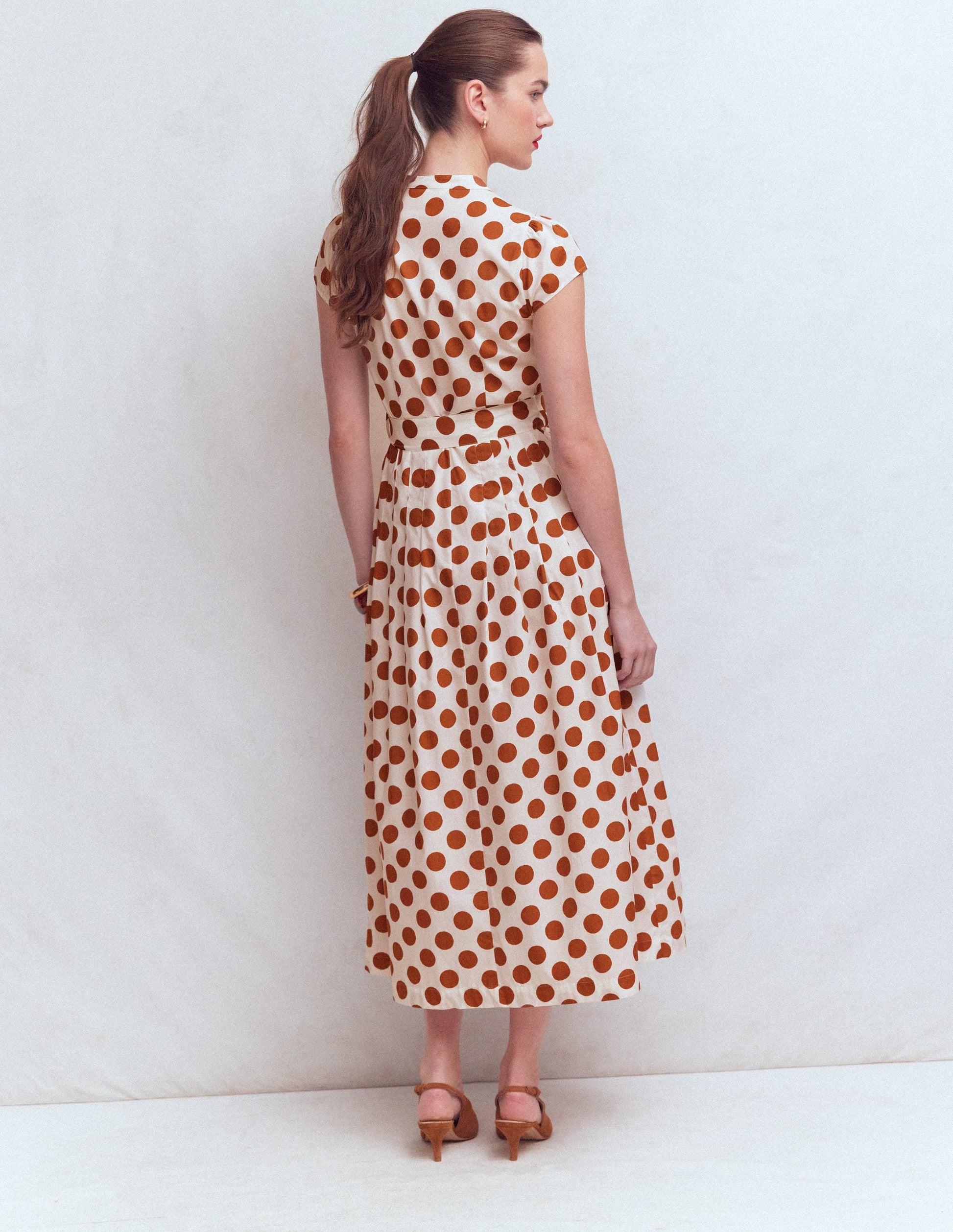 Arabella Cotton Maxi Dress-Argan Oil, Painted Dot-4