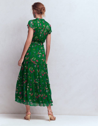 Sleeveless Ruffle Dress-Bear Grass, Delicate Blossom-4