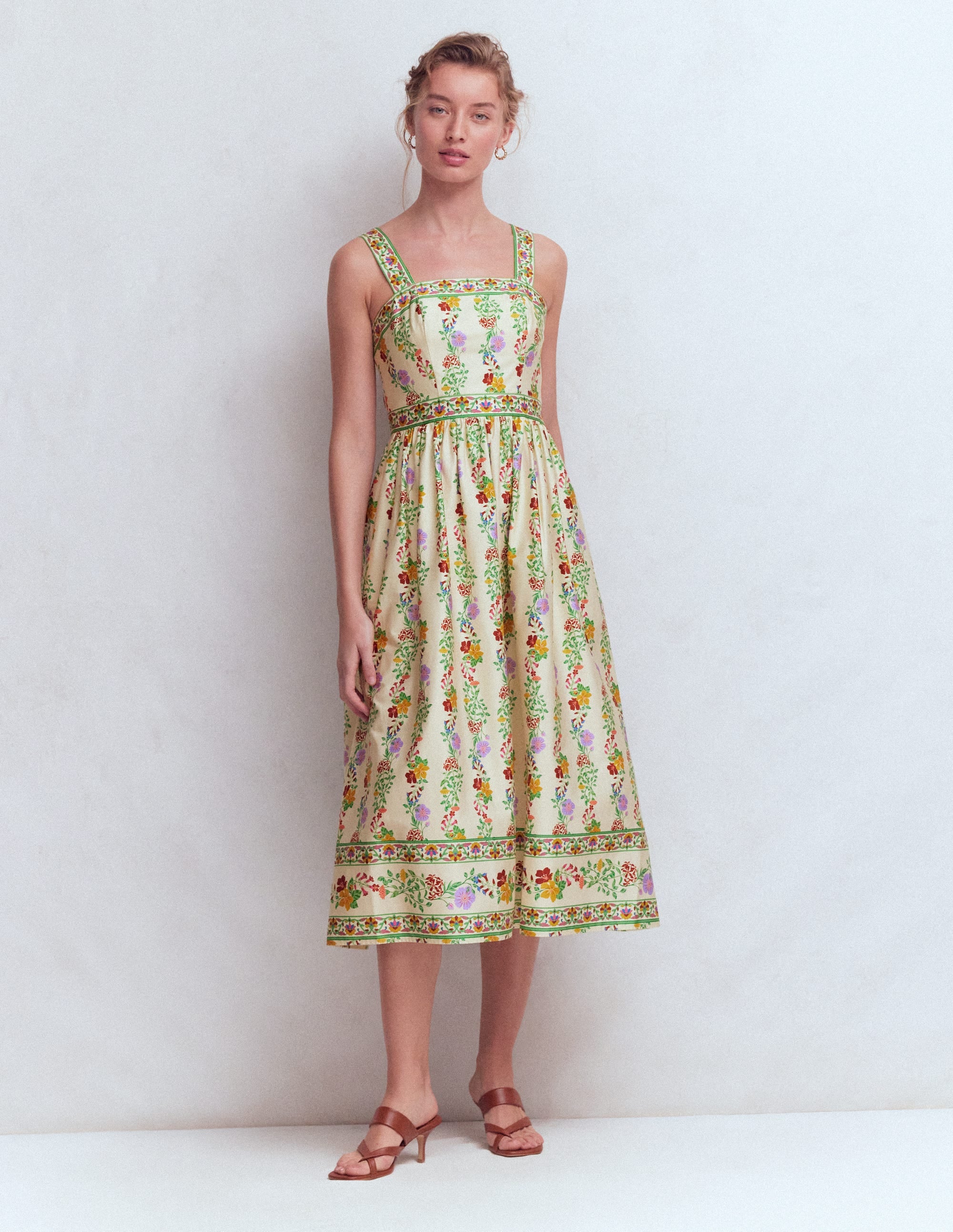 Square Neck Occasion Dress-Ivory, Blossom Trail - Image 7
