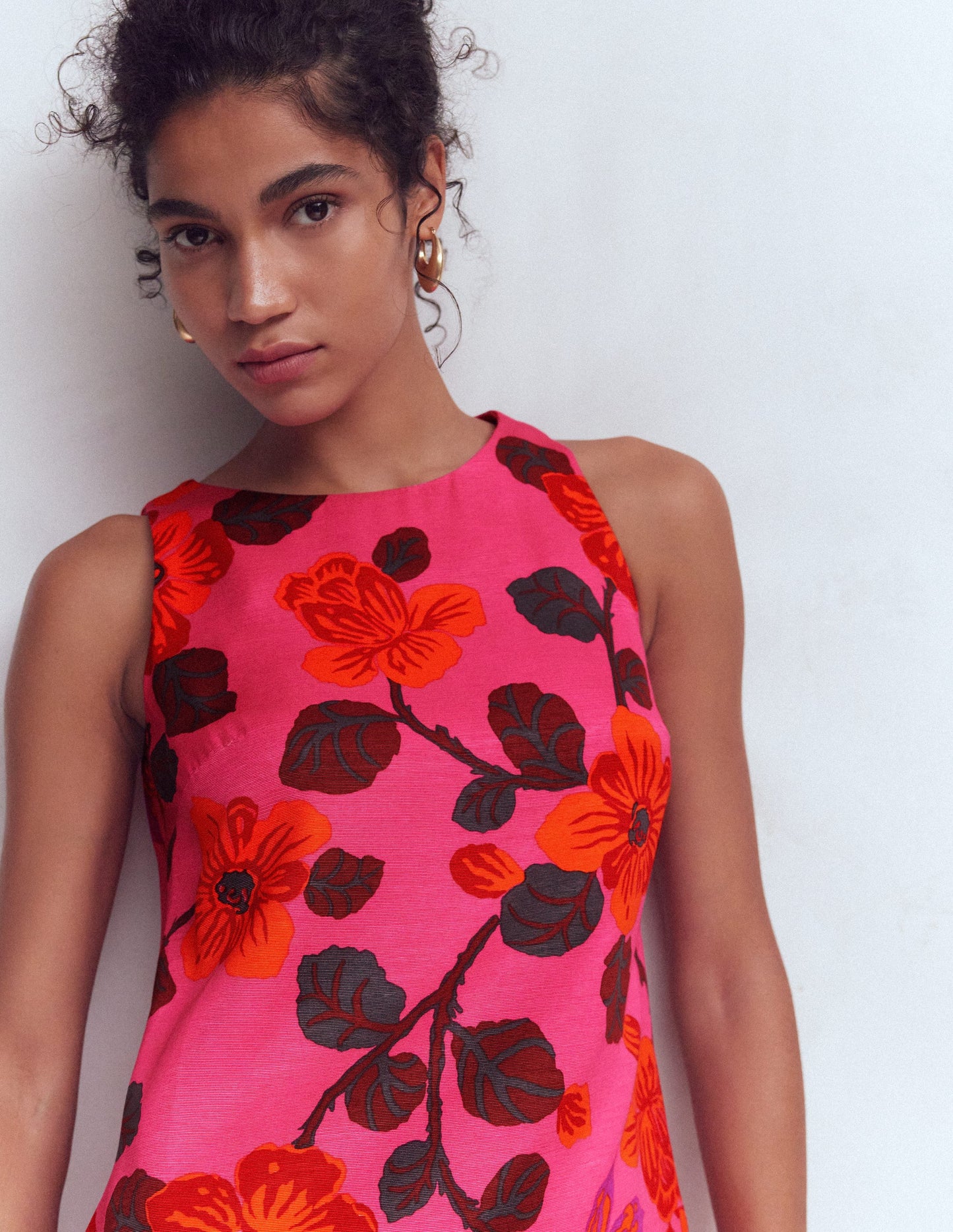 Classic Shift Dress-Pink Elaborate Blossom