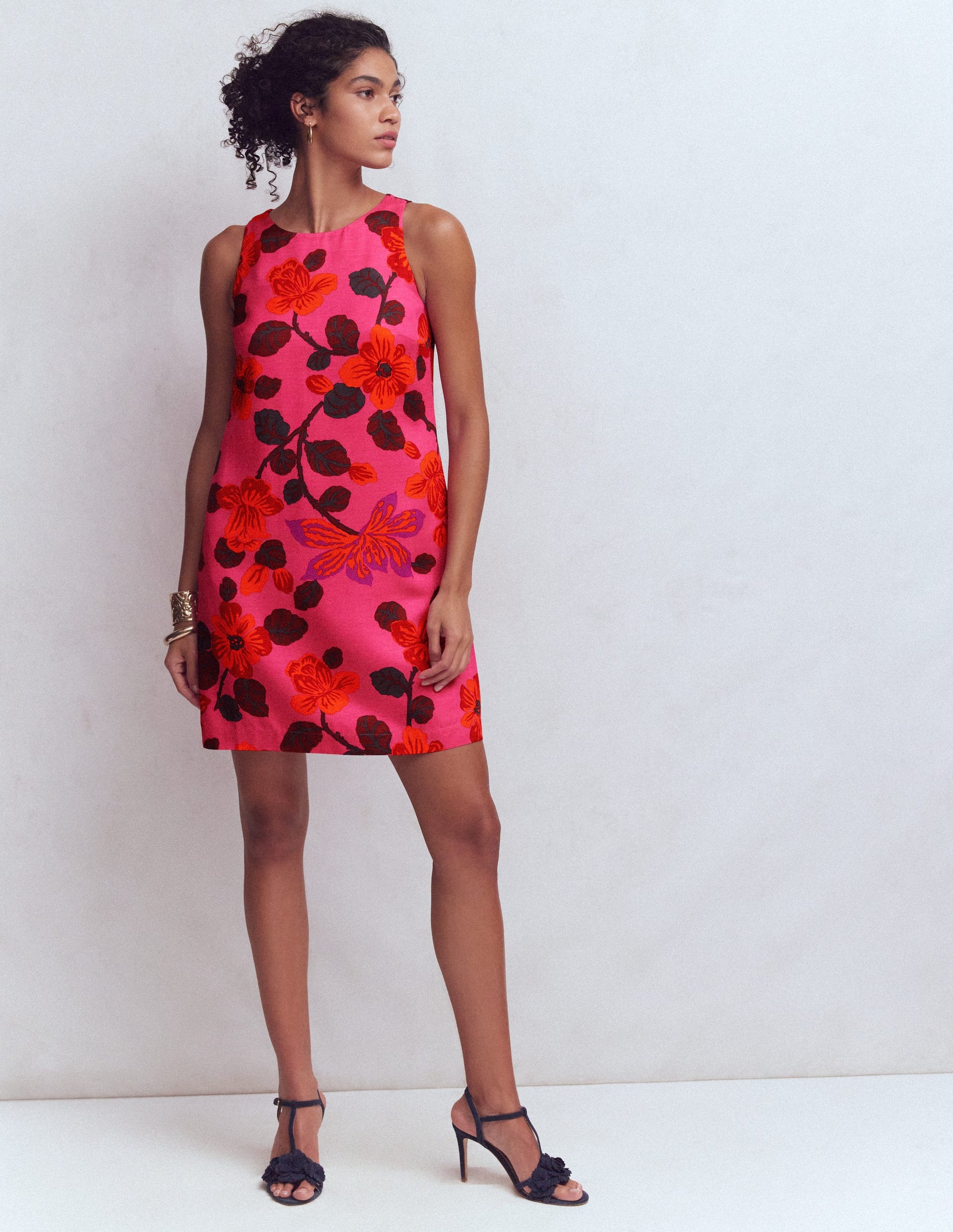 Classic Shift Dress-Pink Elaborate Blossom-5