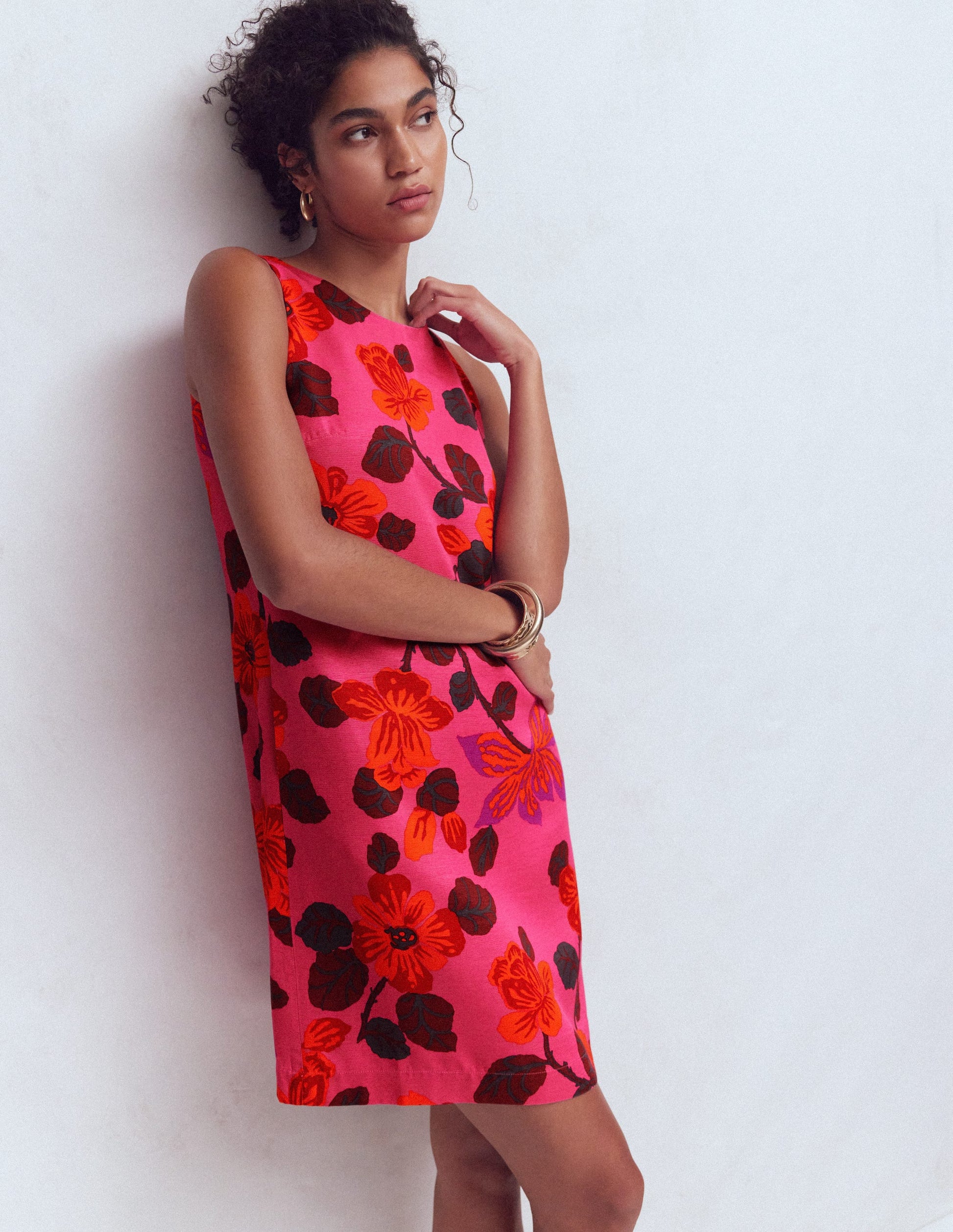 Classic Shift Dress-Pink Elaborate Blossom-6