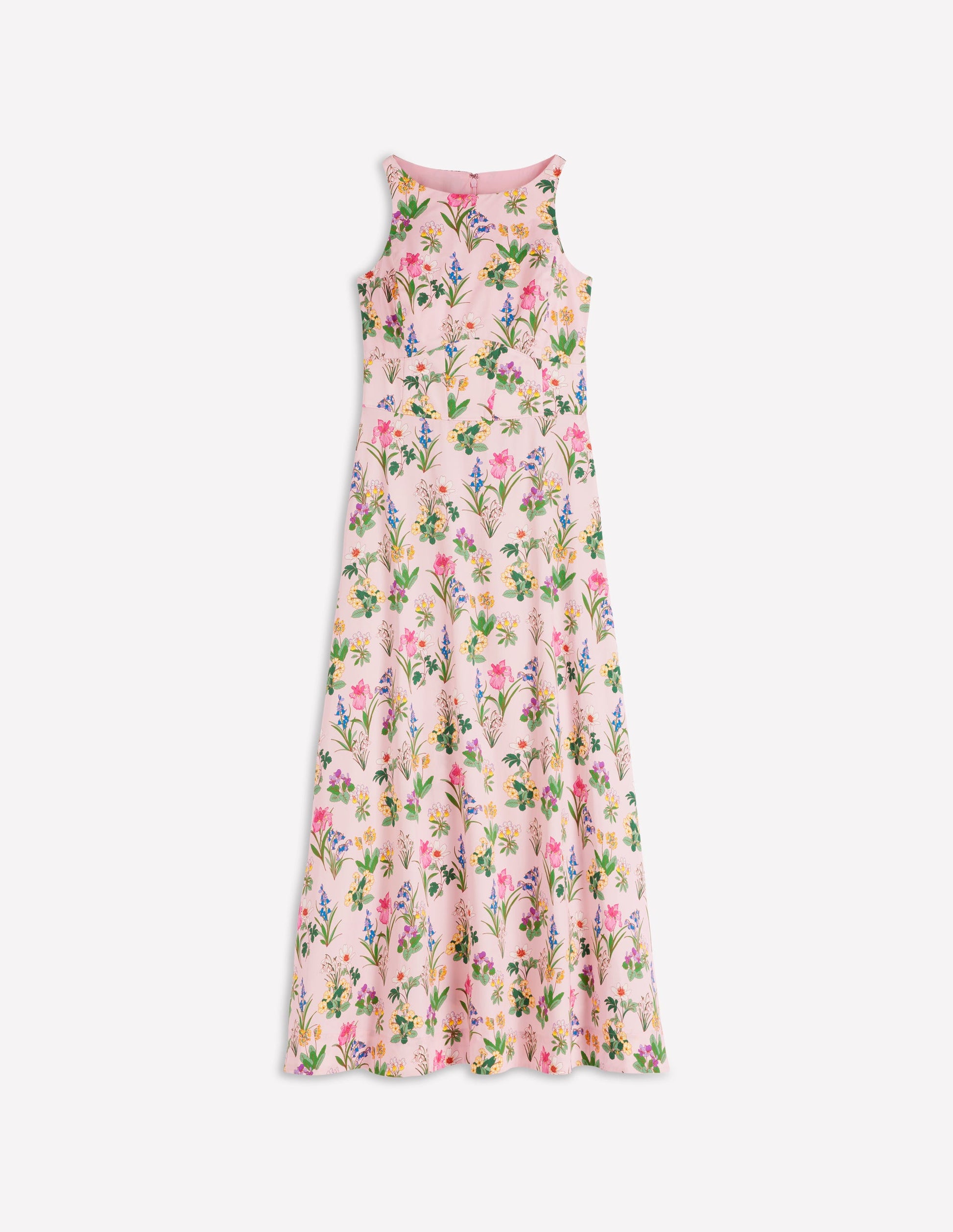 Silvia Boned Bodice Maxi Dress-French Pink, Delicate Blossom-7