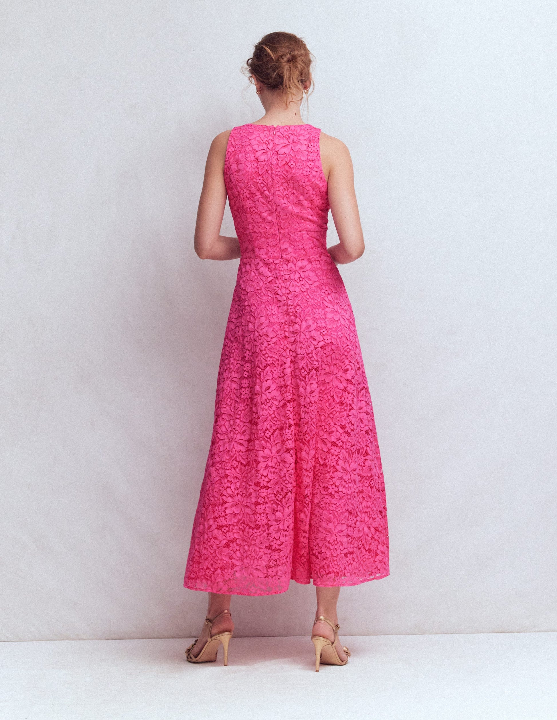 Silvia Boned Bodice Maxi Dress-Pink Punch Lace-3