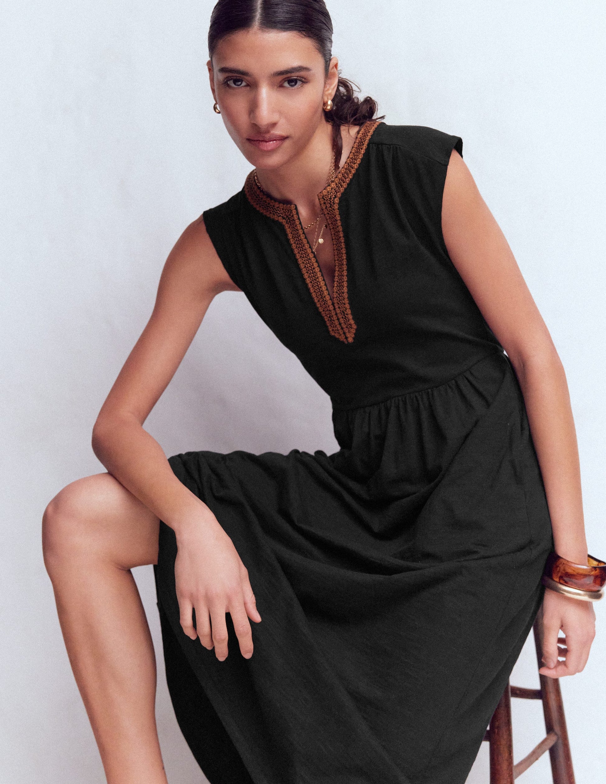 boden embroidered jersey midi dress BODEN Embroidered Jersey Midi Dress