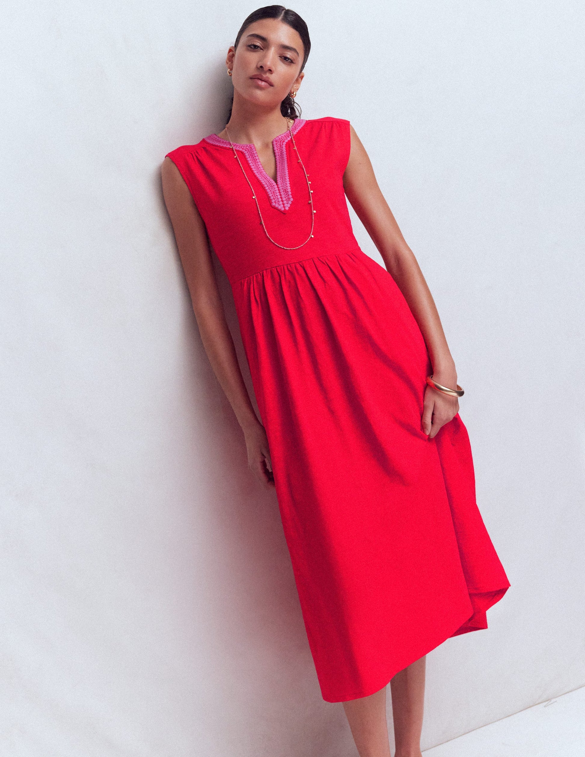 May Jersey Midi Dress-Poppy Red | Boden UK May Jersey Midi Dress-Poppy Red | Boden UK