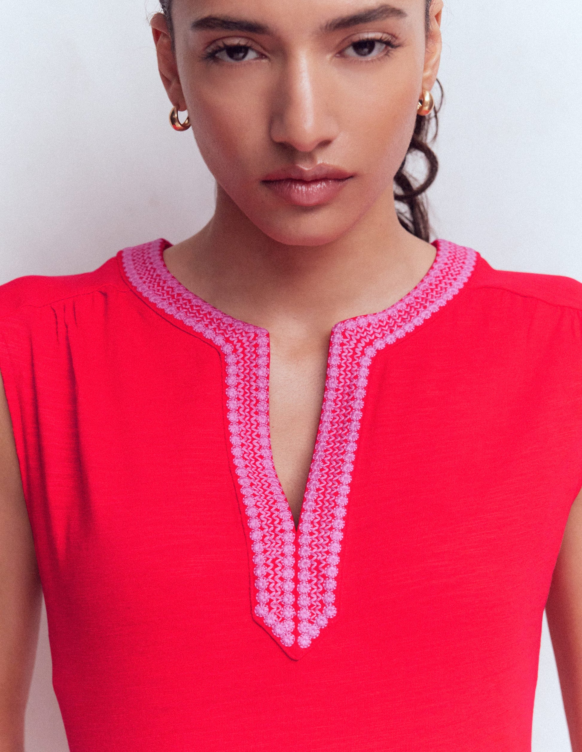 May Jersey Midi Dress-Poppy Red-2
