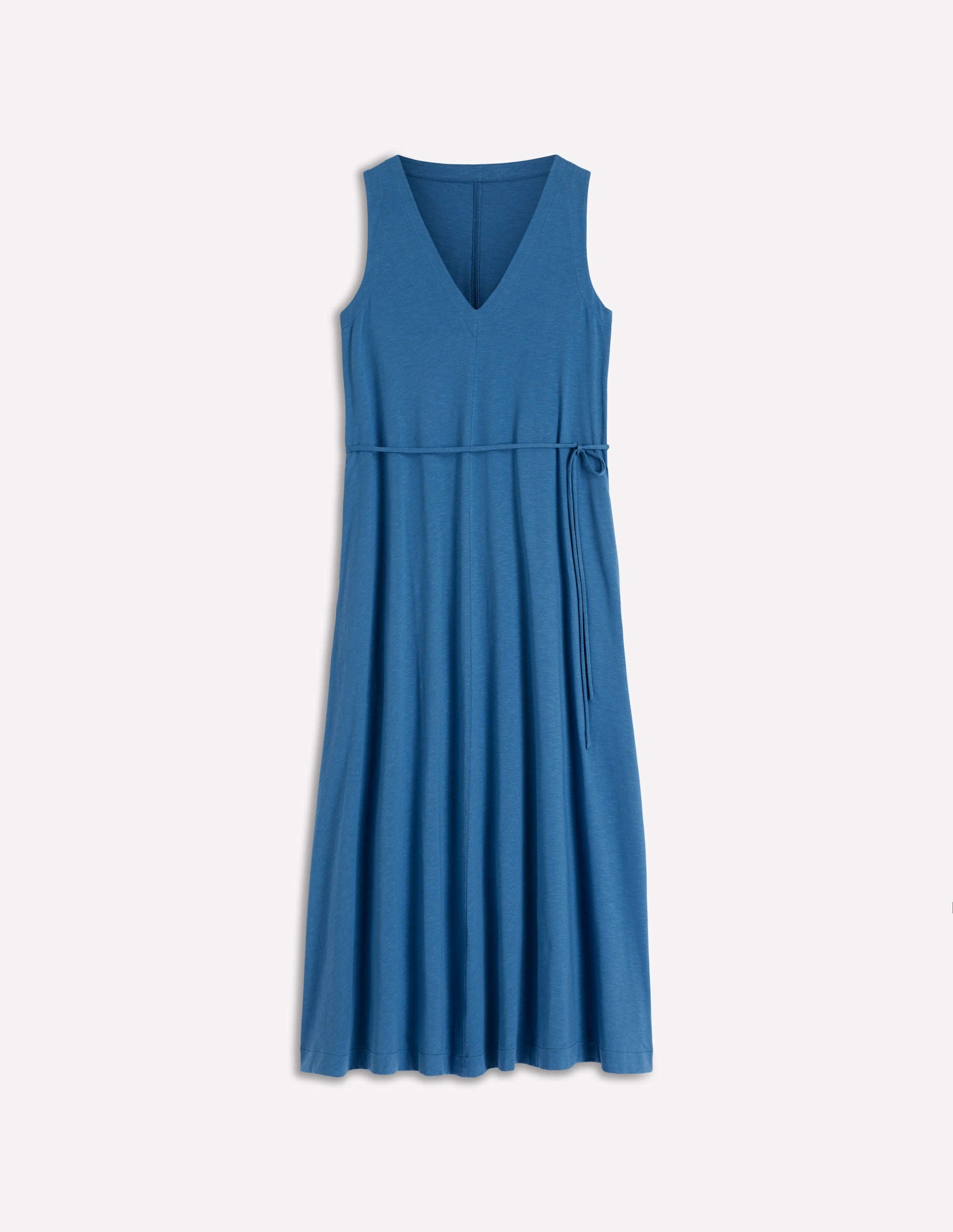 Mia V-neck Jersey Midi Dress-Tourmaline Blue - Image 5
