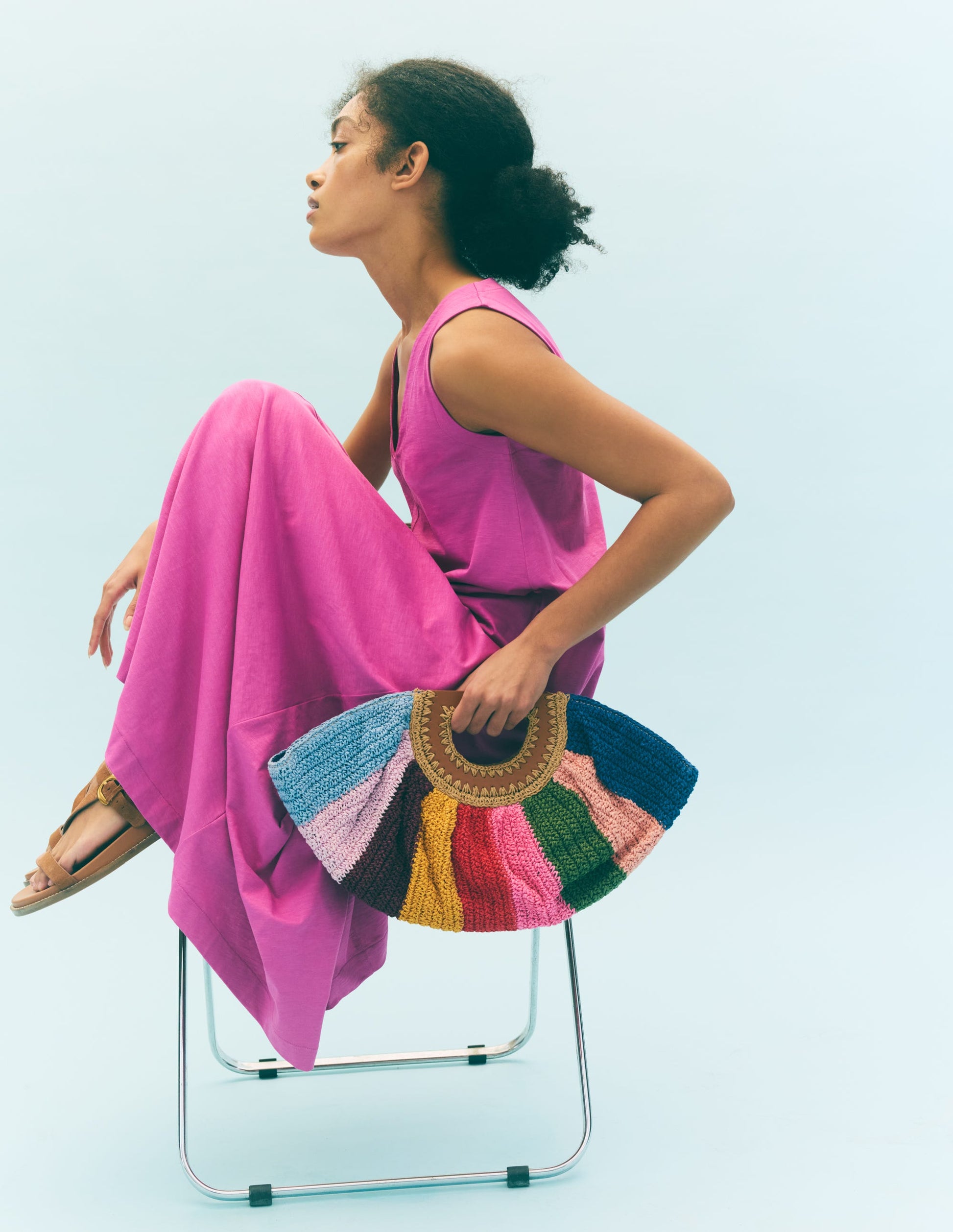 Mia V-neck Jersey Midi Dress-Passion Flower-6