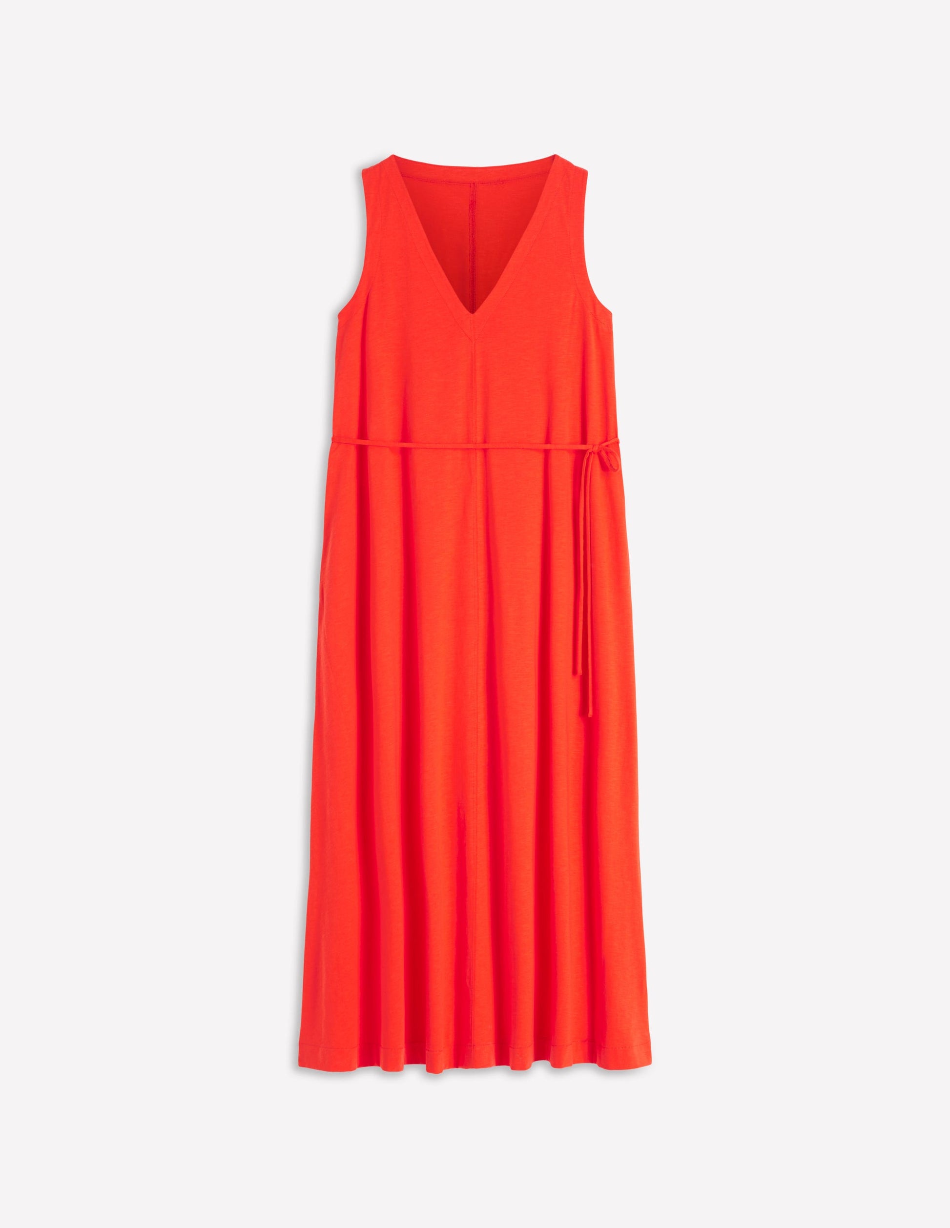Mia V-neck Jersey Midi Dress-Firecracker Red-7