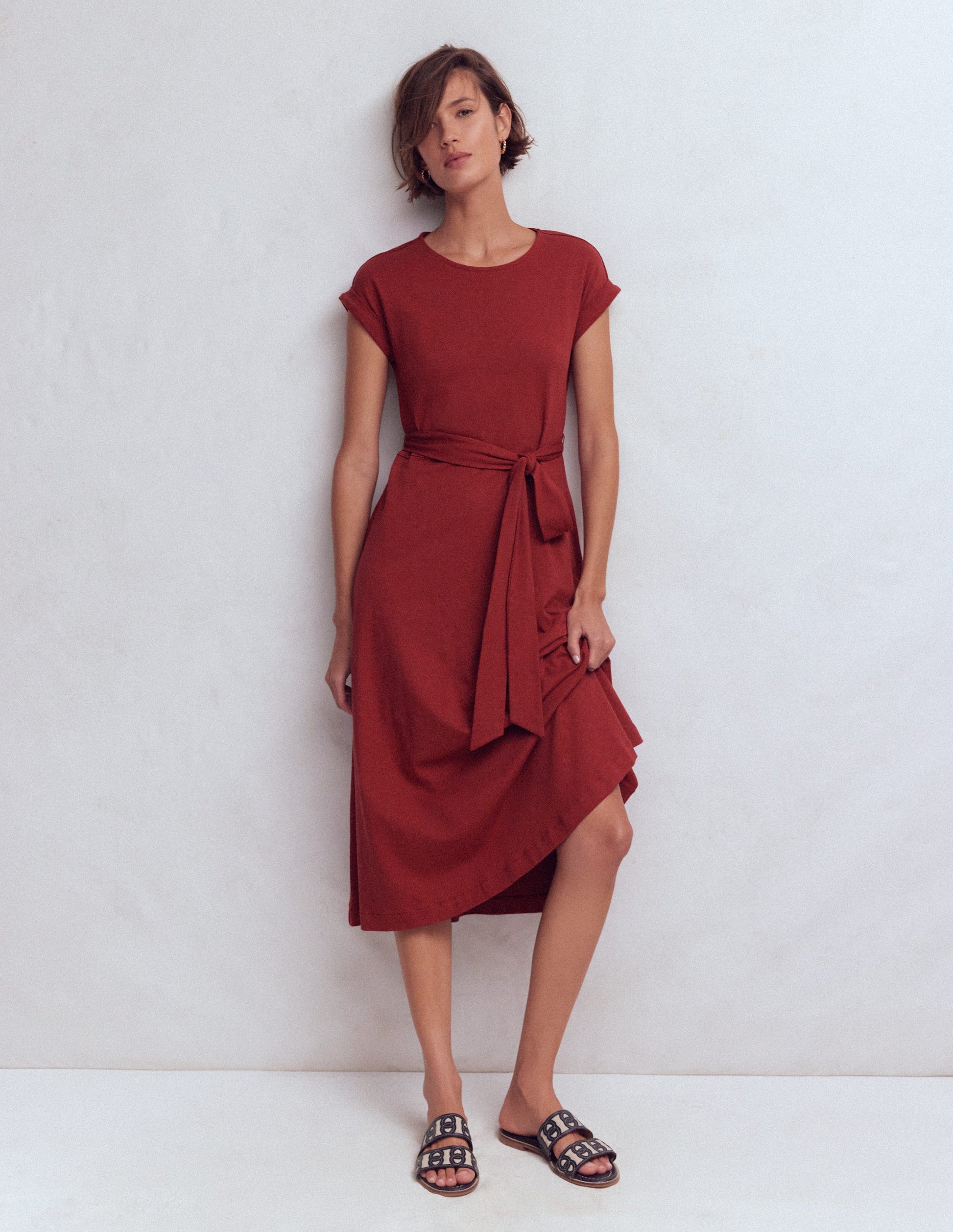 Eve Jersey Midi Dress-Rich Chestnut-1