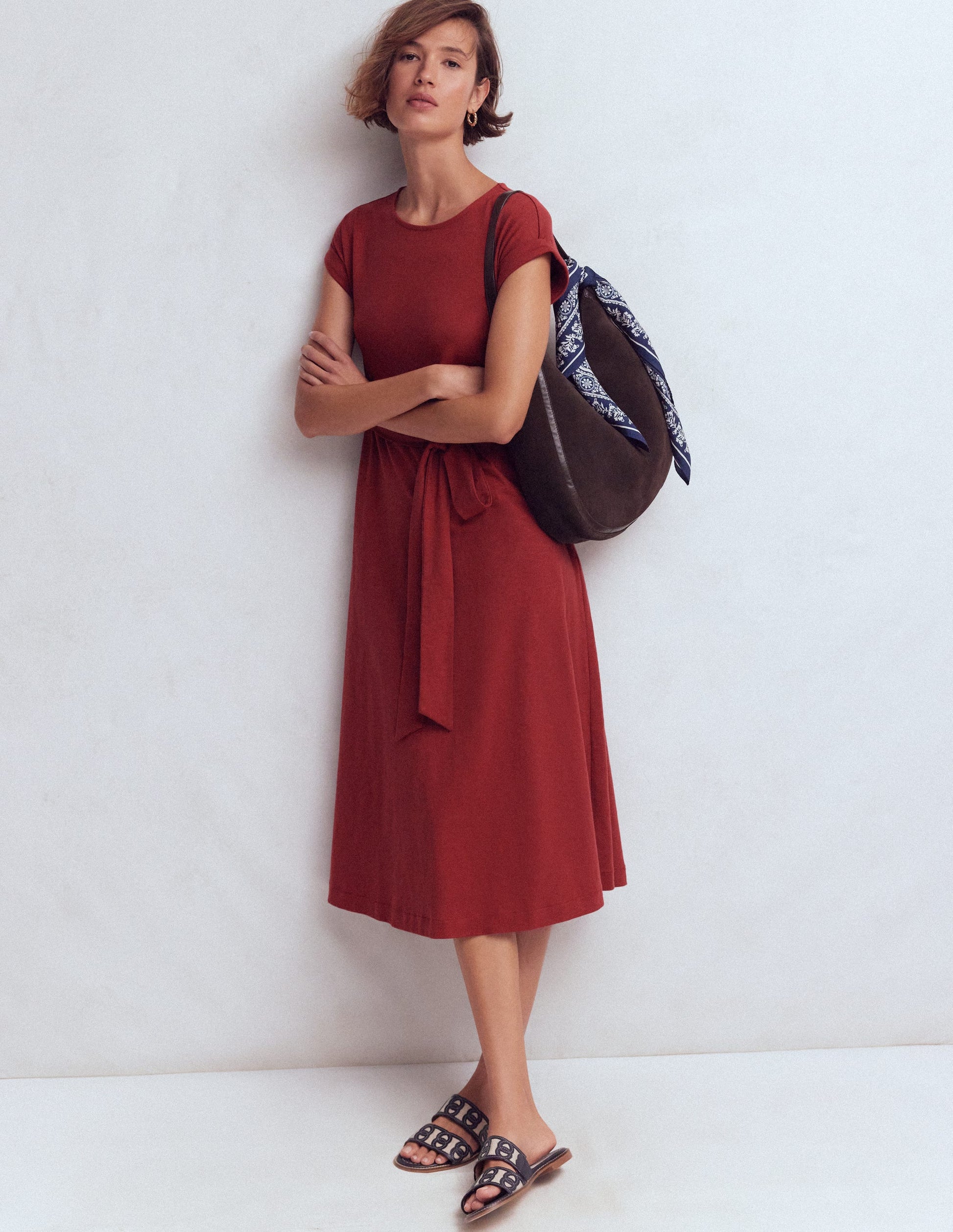 Eve Jersey Midi Dress-Rich Chestnut-4