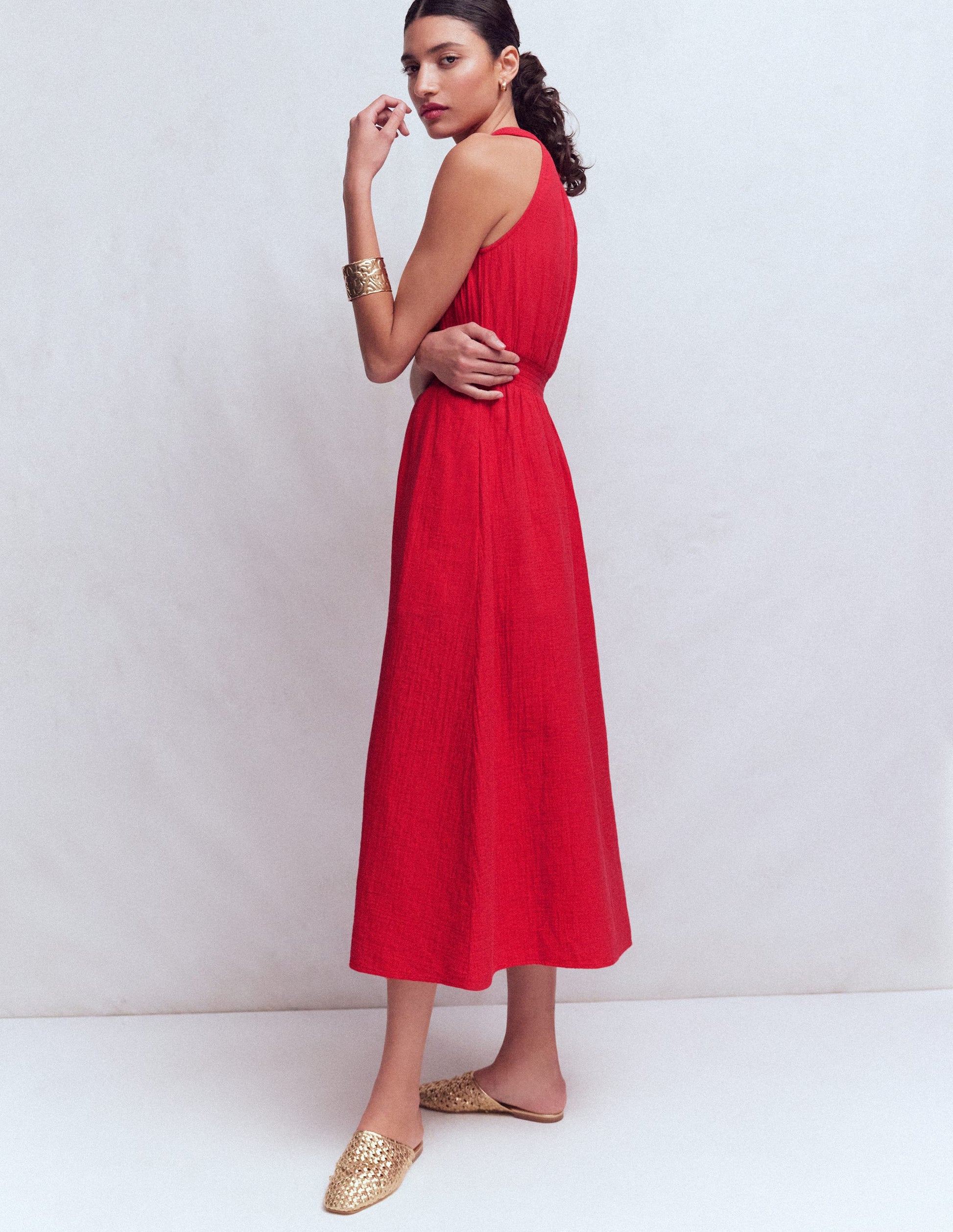 Daphne Double Cloth Dress-Merida Red-1