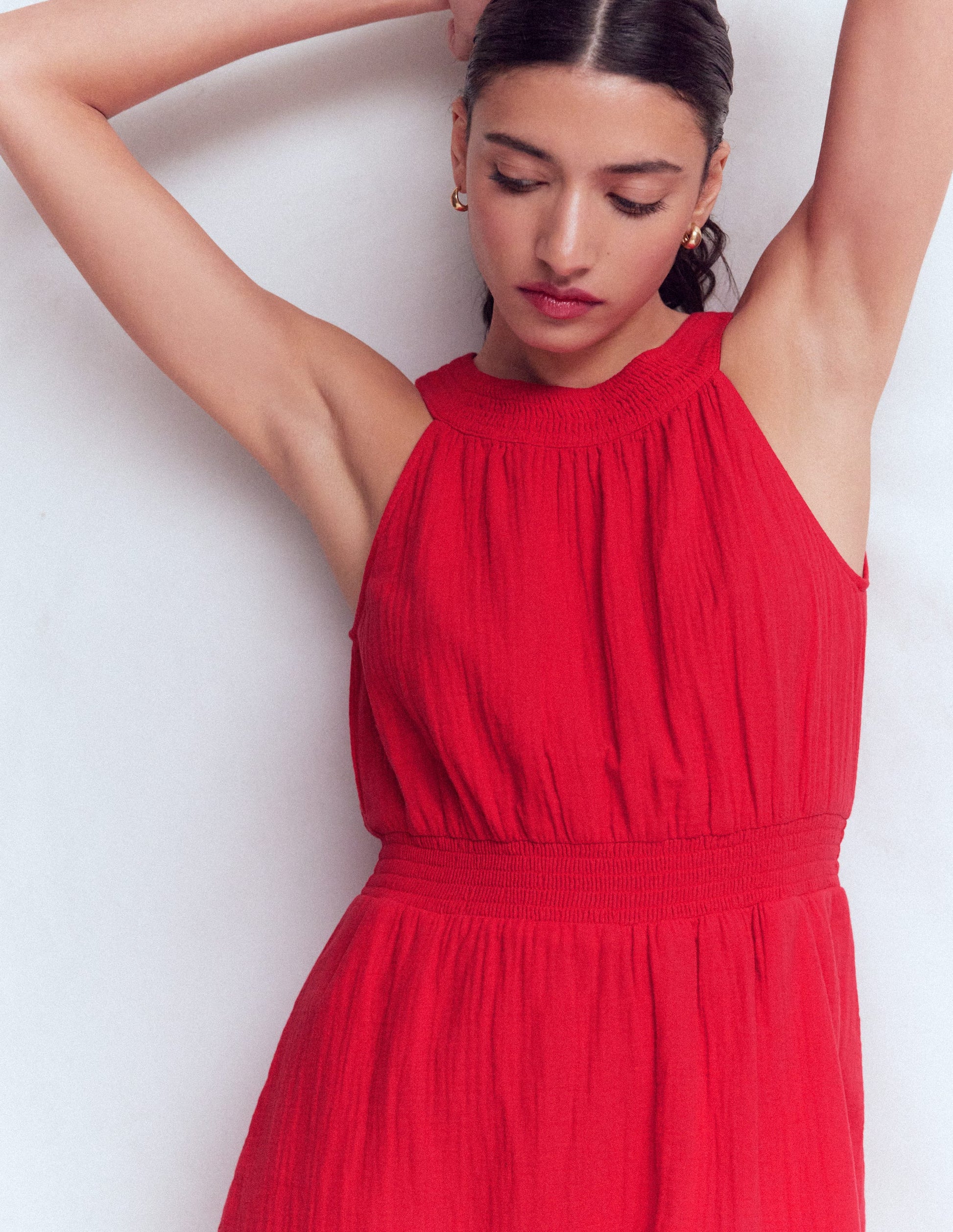 Daphne Double Cloth Dress-Salsa | Boden AU Daphne Double Cloth Dress-Salsa | Boden AU