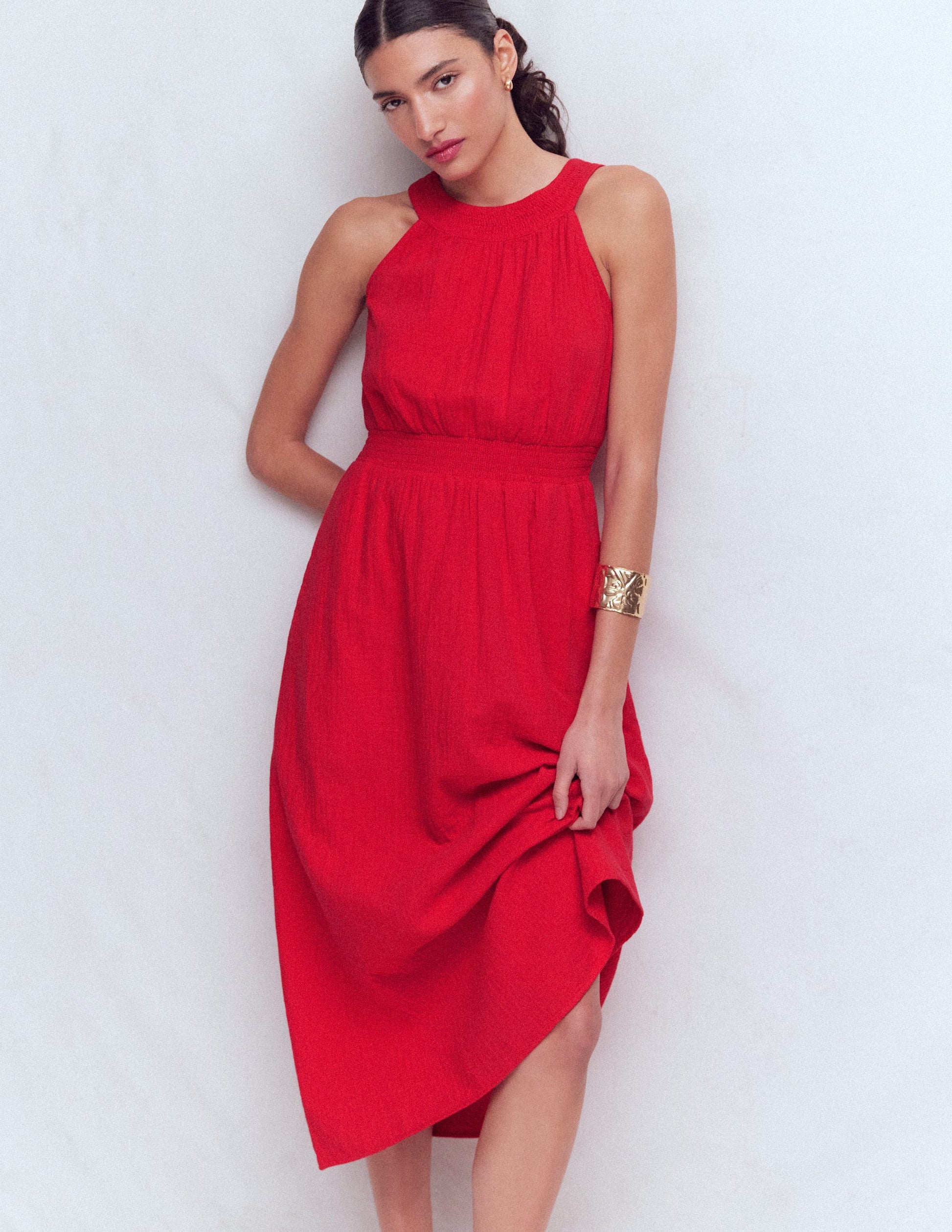 Daphne Double Cloth Dress-Merida Red-4