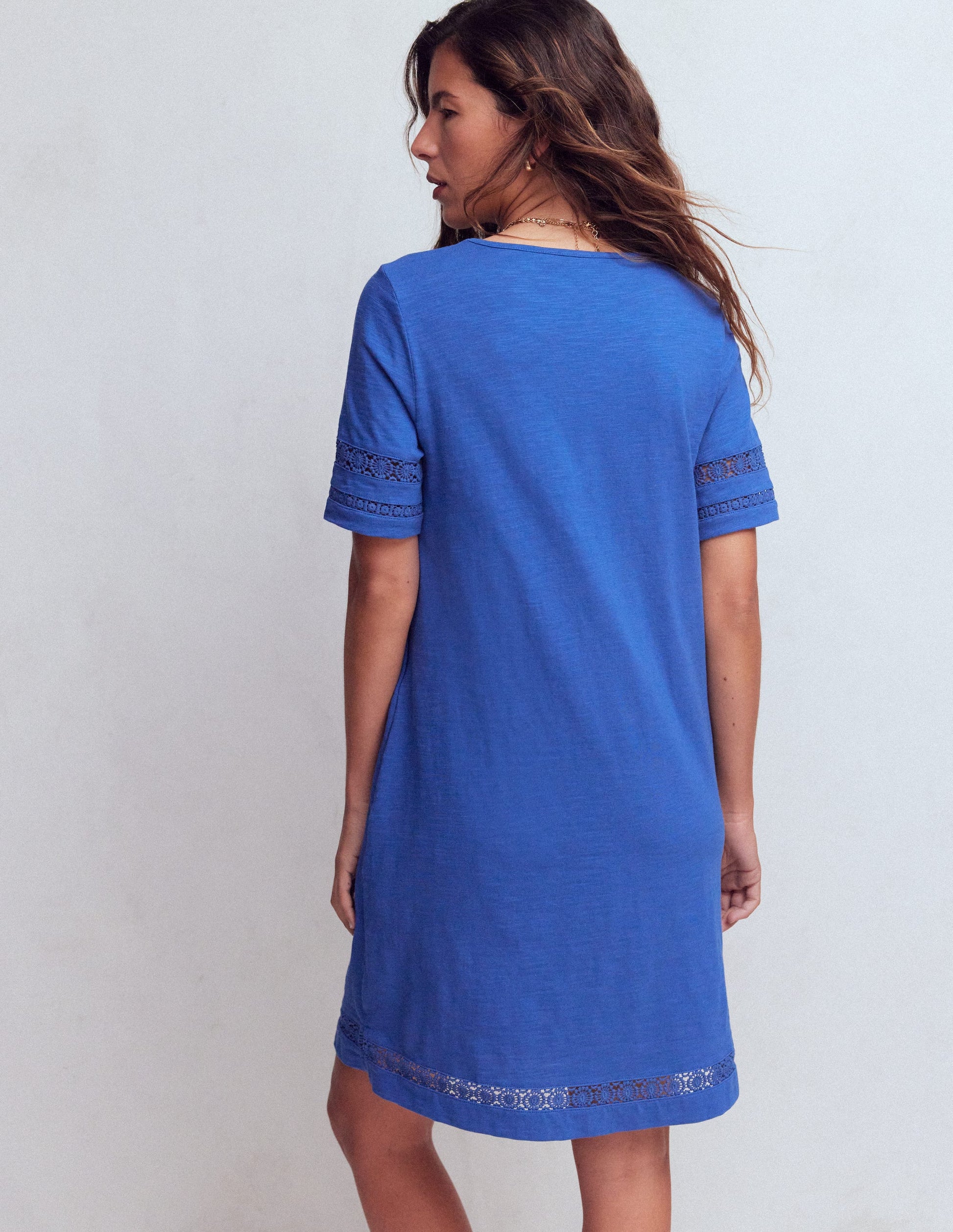 Hattie Jersey T-shirt Dress-Denim Blue-3