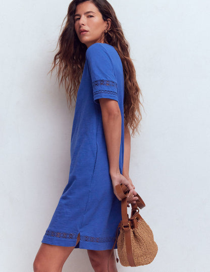 Hattie Jersey T-shirt Dress-Denim Blue-5