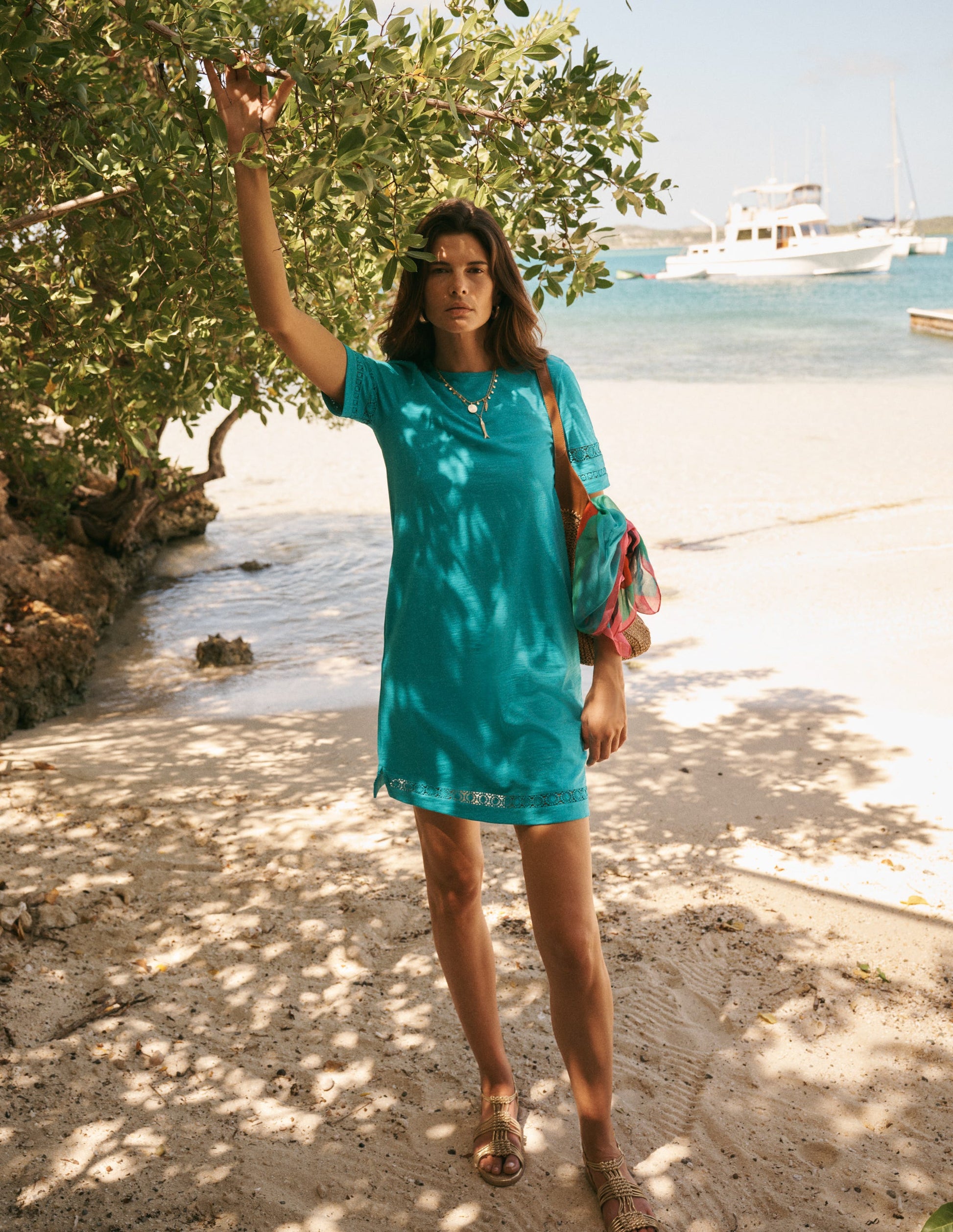 Hattie Jersey T-shirt Dress-Glaze Blue | Boden UK Hattie Jersey T-shirt Dress-Glaze Blue | Boden UK