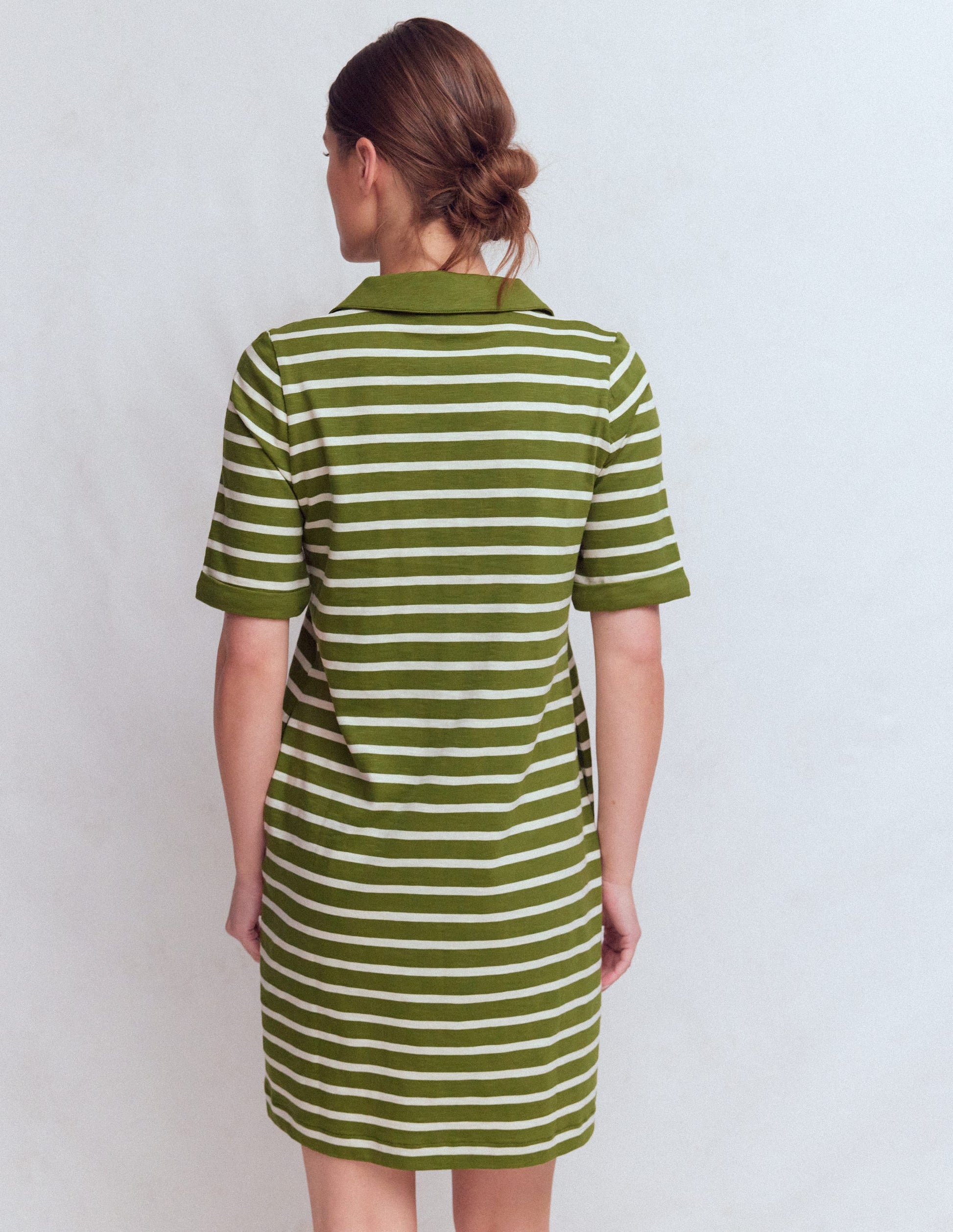 patterned t shirt dress Tilda Jersey T-shirt Dress-Olive and Ivory Stripe