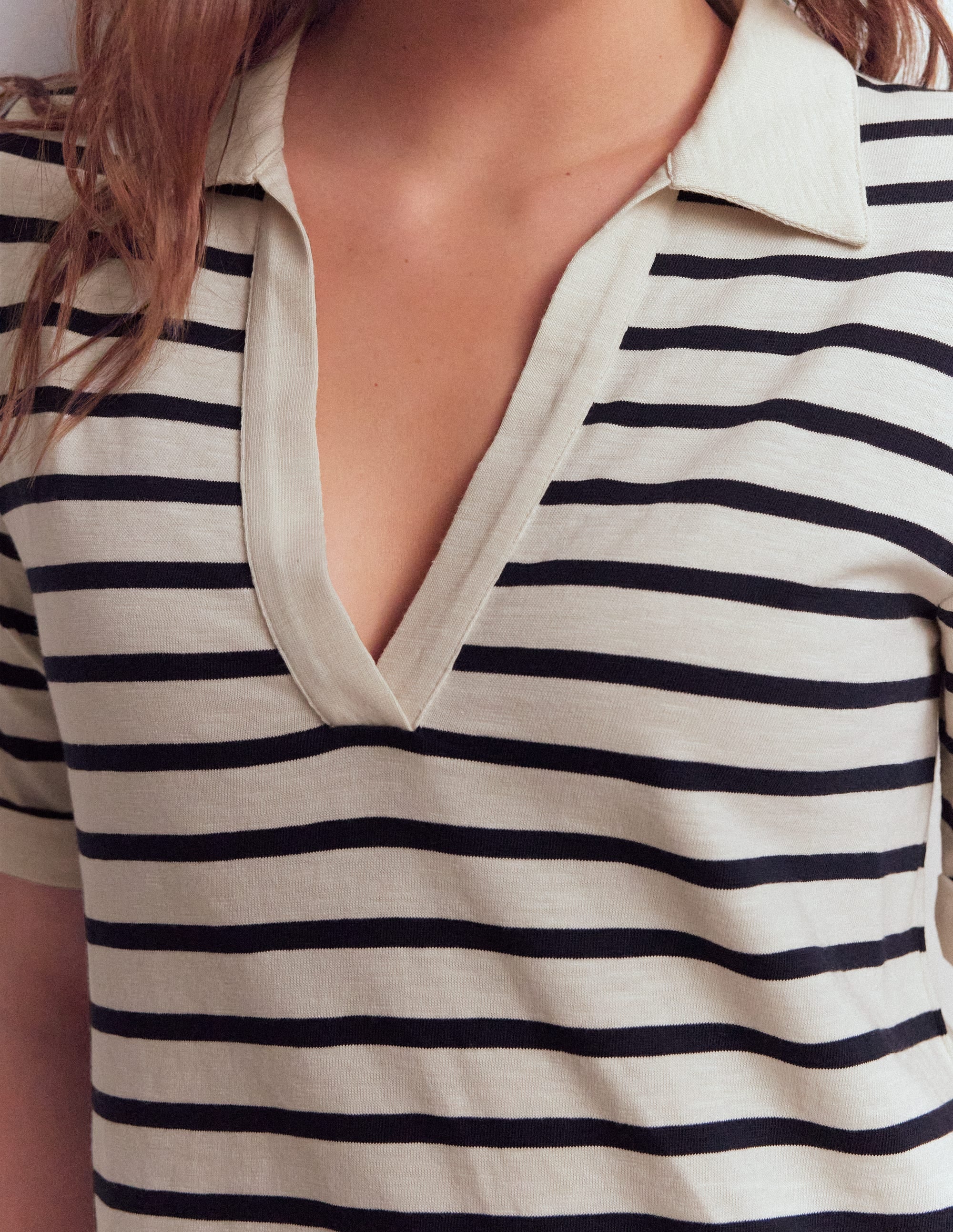 Tilda Jersey T-shirt Dress-Navy and Ivory Stripe - Image 2