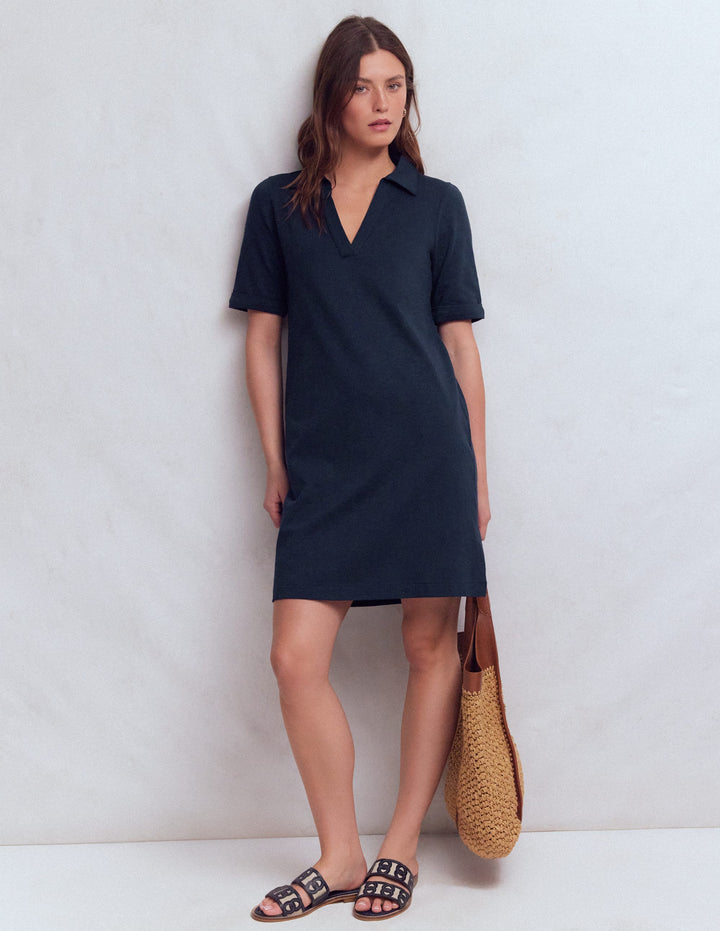 Tilda Jersey T-shirt Dress-Navy