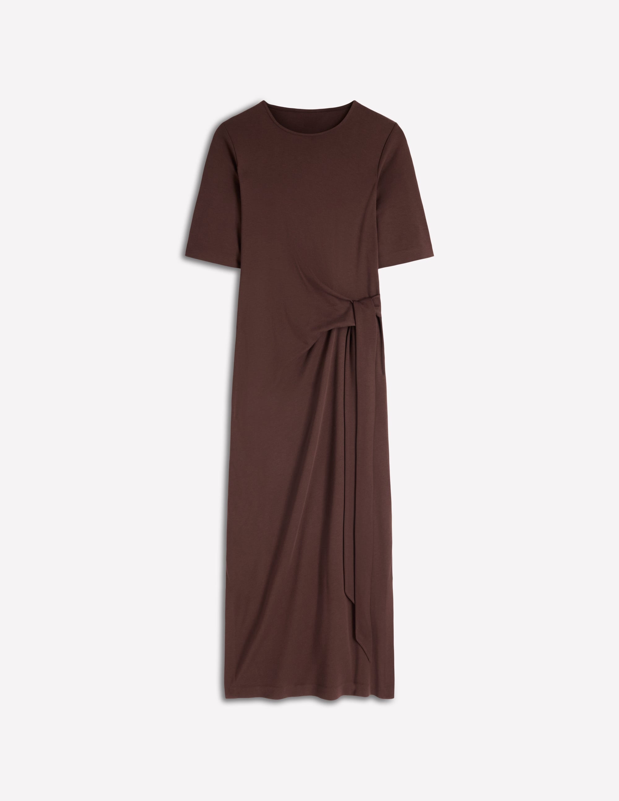 Zinnia Tie Ponte Midi Dress-Espresso | Boden UK
