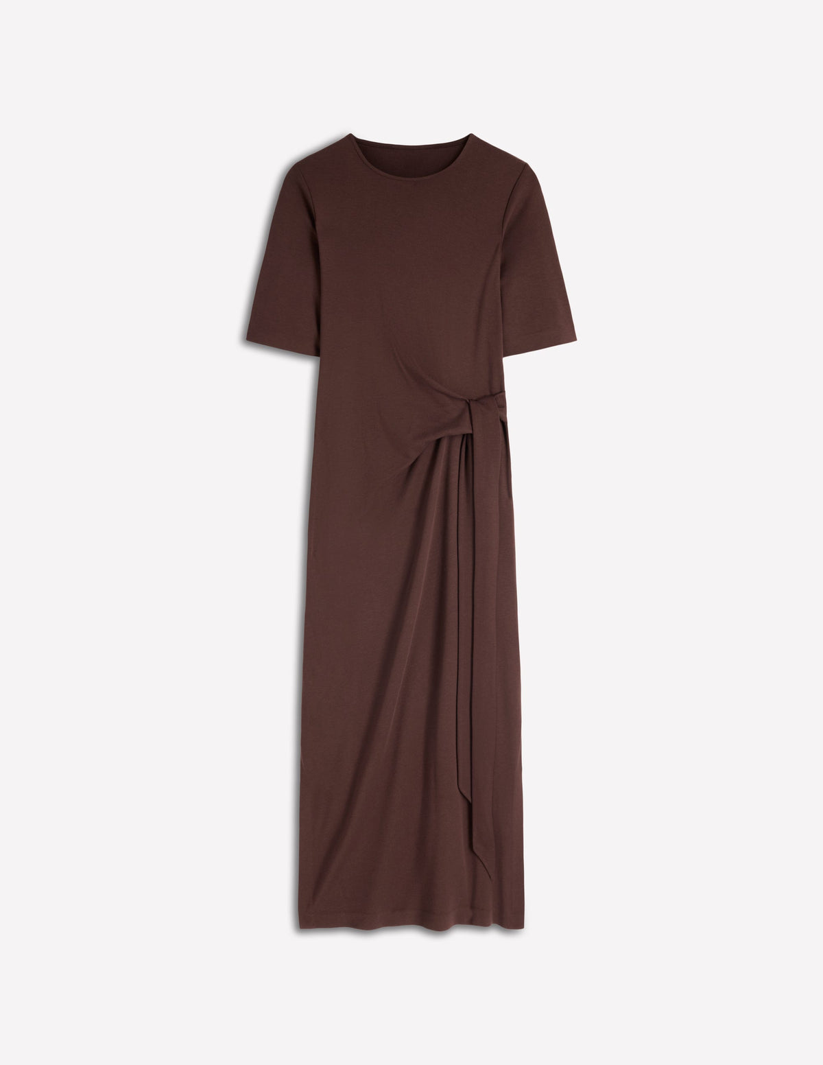 Zinnia Tie Jersey Ponte Dress-Espresso - Image 11