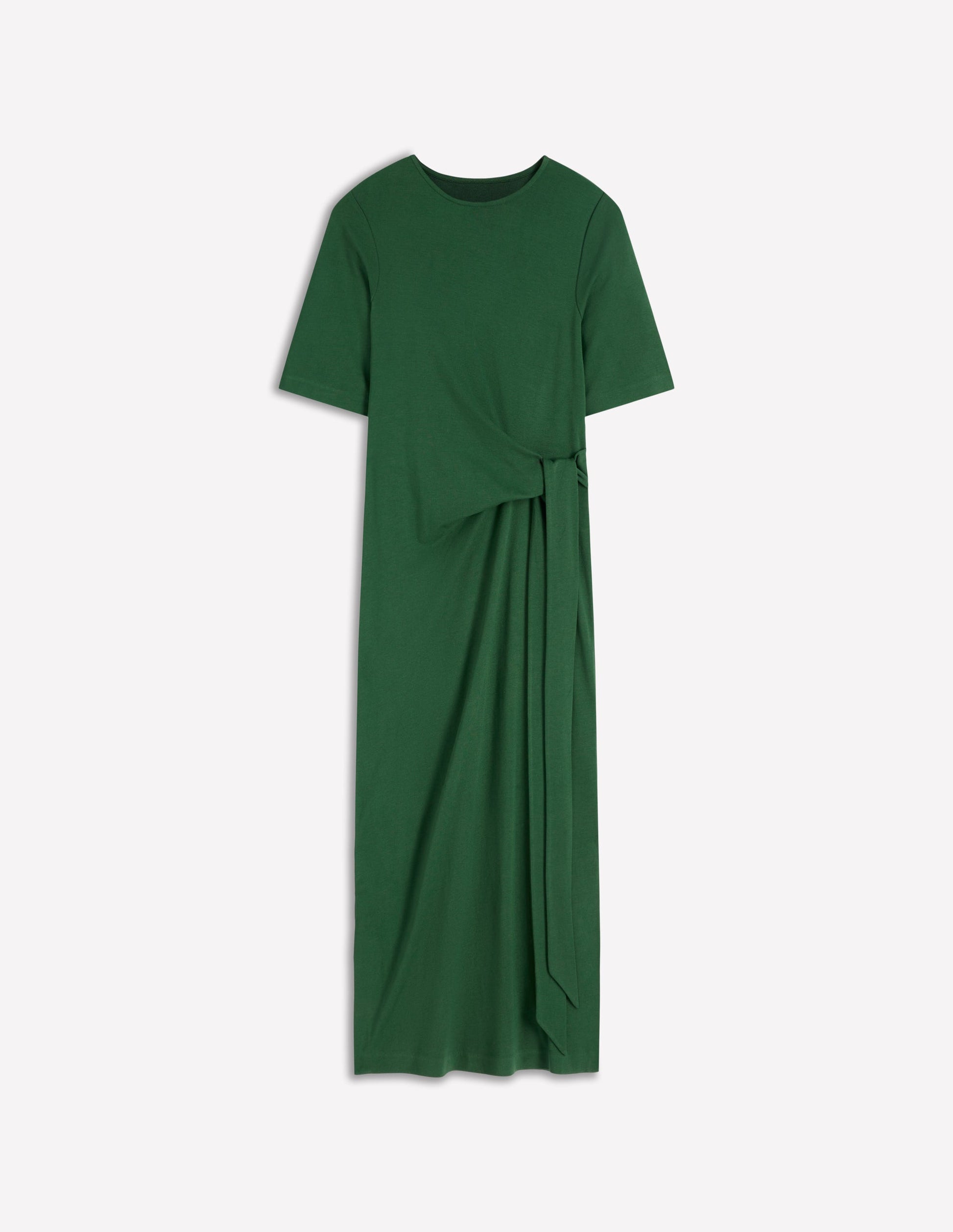 Zinnia Tie Ponte Midi Dress-Dark Green-5