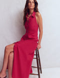 Eva Halter Linen Maxi Dress-Pomegranate
