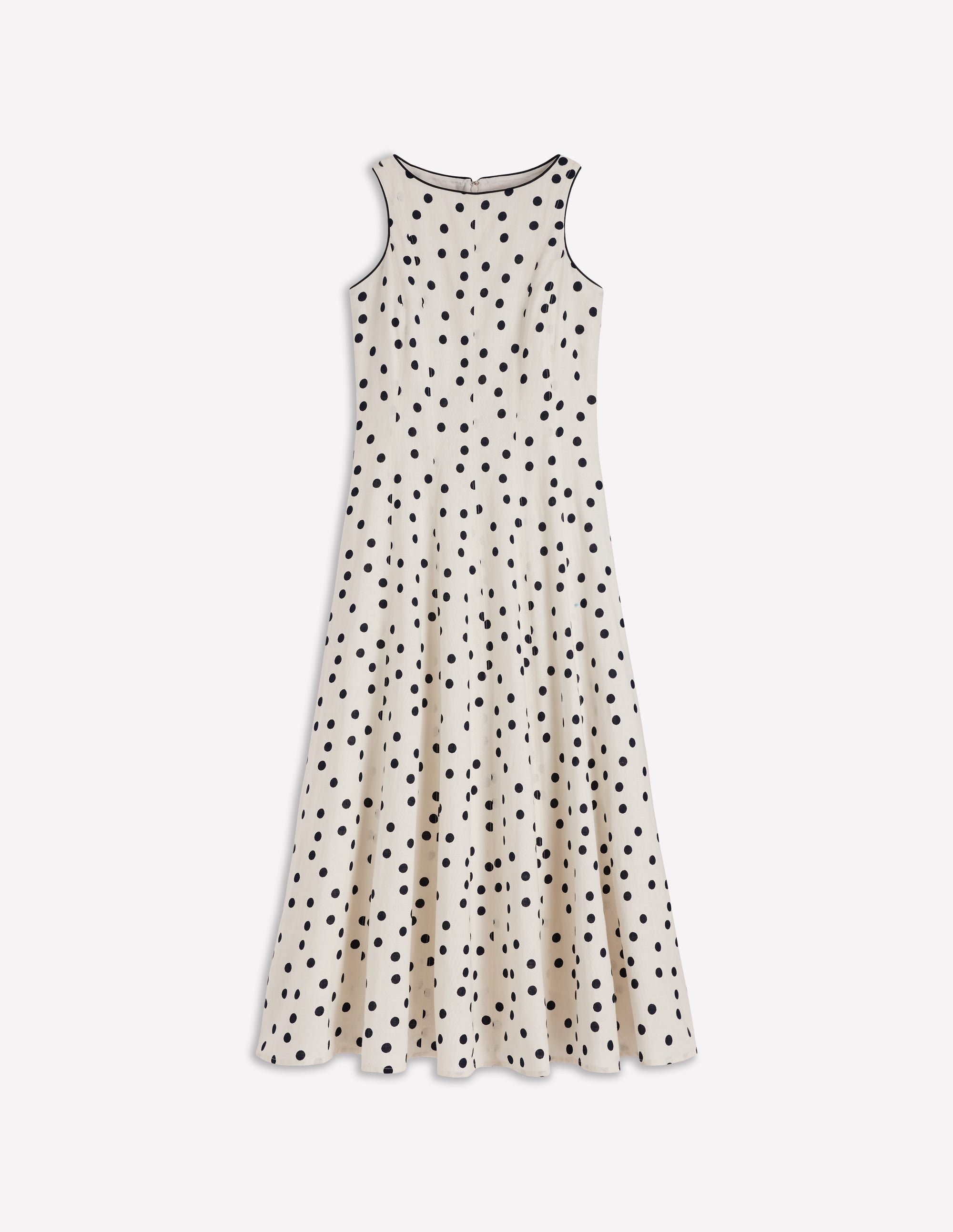 Annet Linen Blend Midi Dress-Ivory Painted Dot Spaced - Image 7
