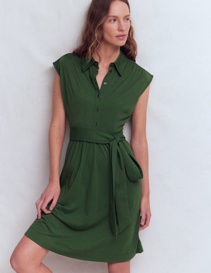 Honor Short Jersey Shirt Dress-Broad Bean